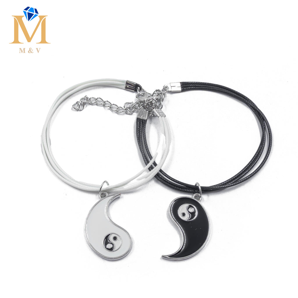 Pulseras de Ying Yang de Pareja M9 Oro Laminado