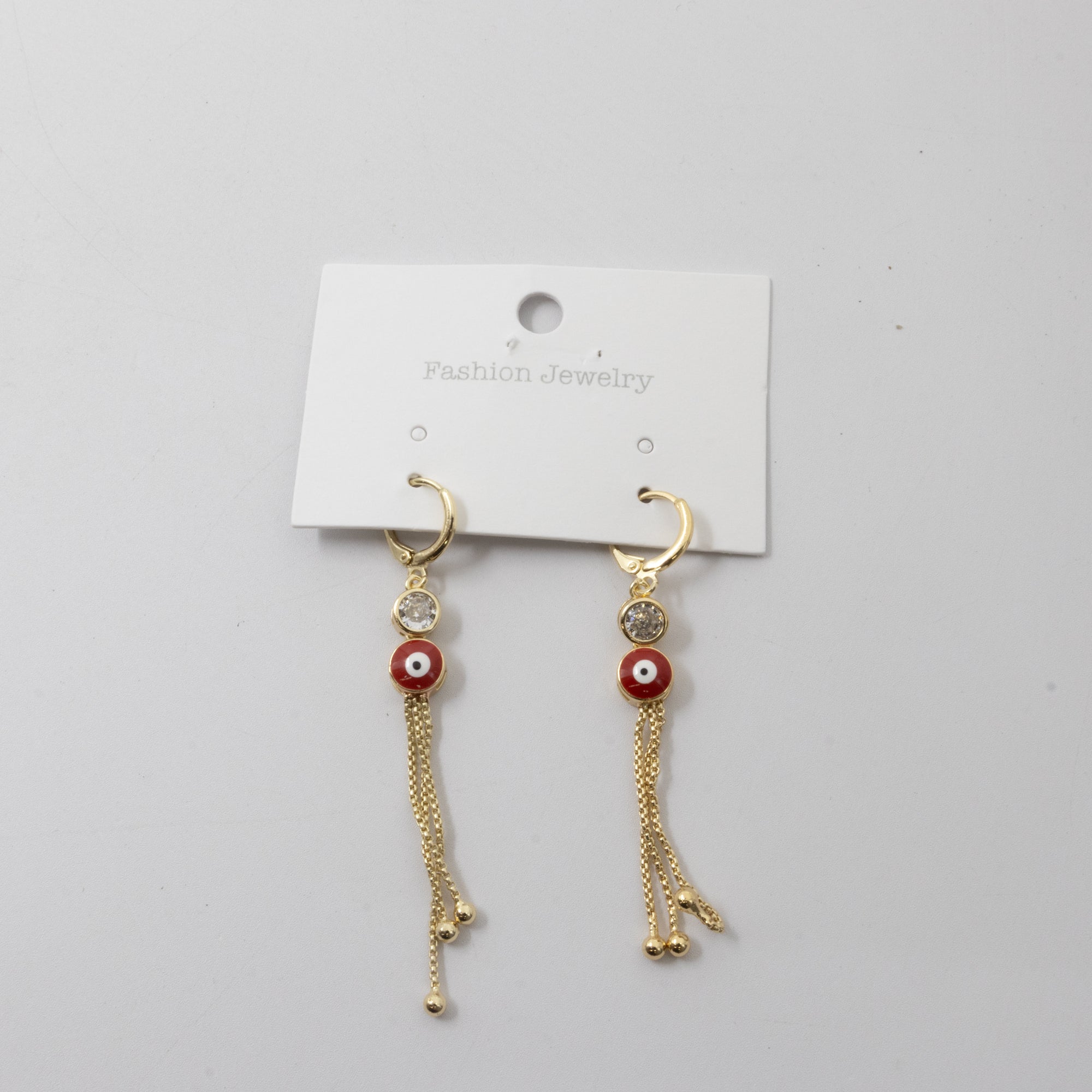Aretes Dorados Largos de Ojo Turco M2 Oro Laminado