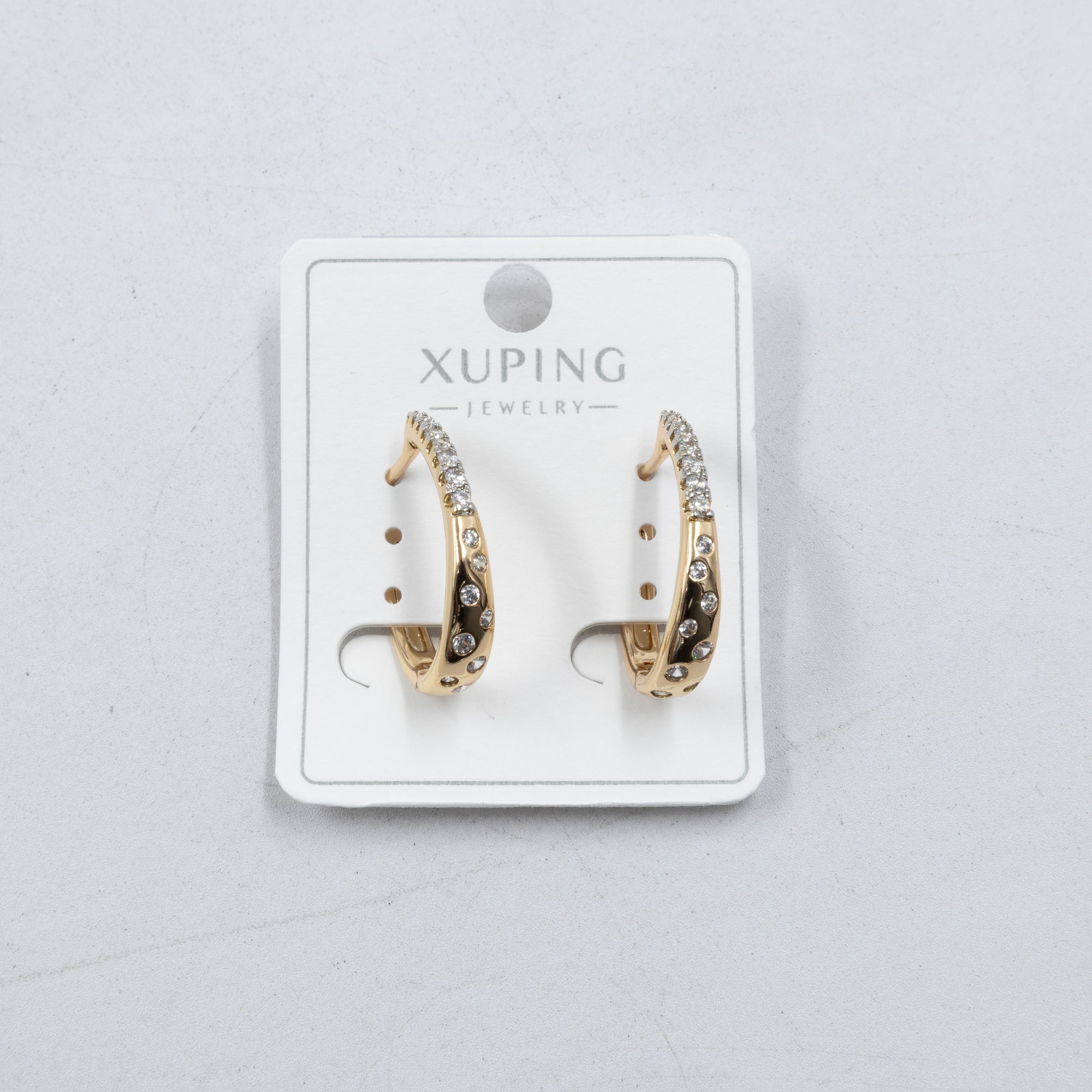 Aretes Dorados con Piedras Xuping M5 Oro Laminado