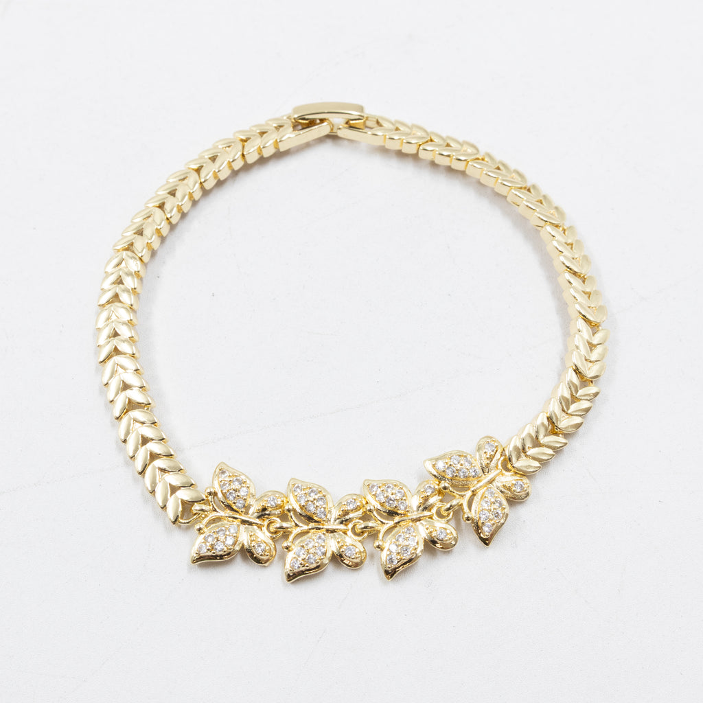 Pulseras Doradas con Piedras M8 Oro Laminado