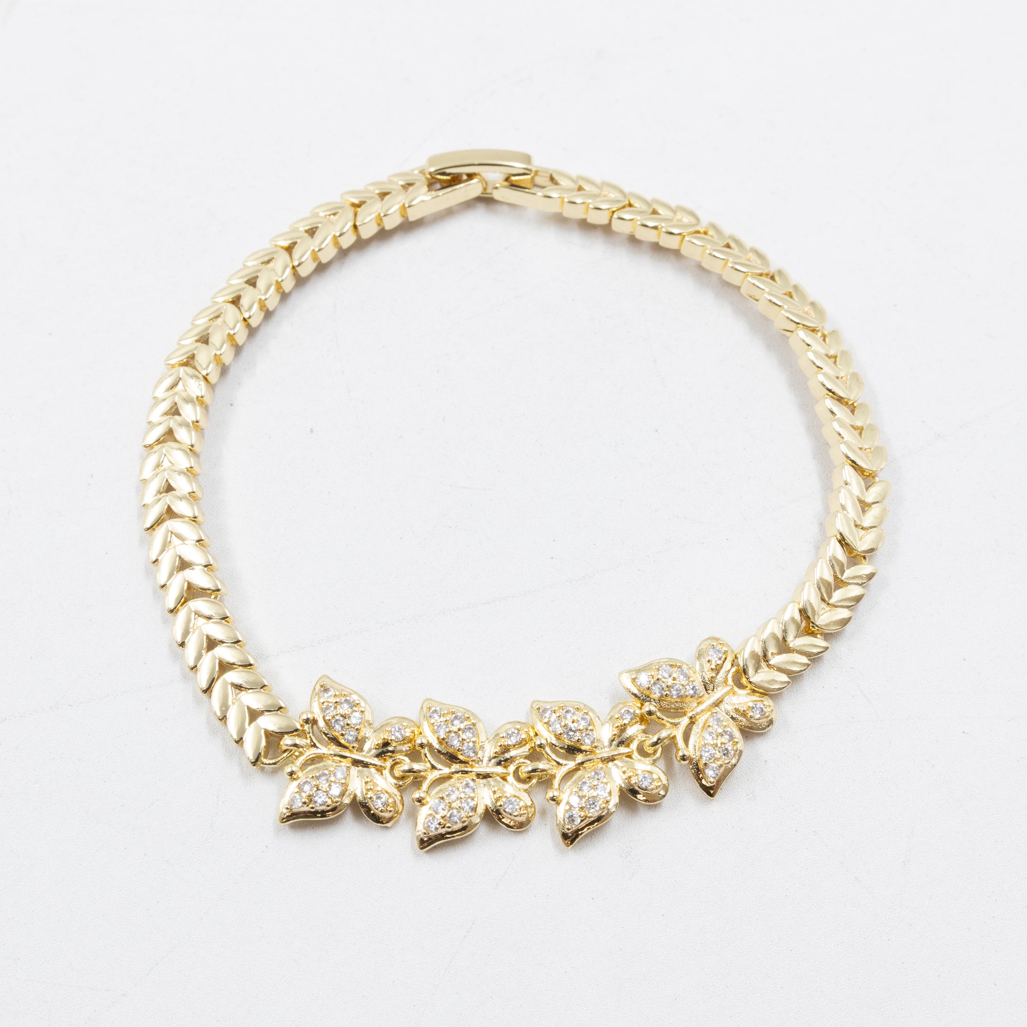 Pulseras Doradas con Piedras M8 Oro Laminado