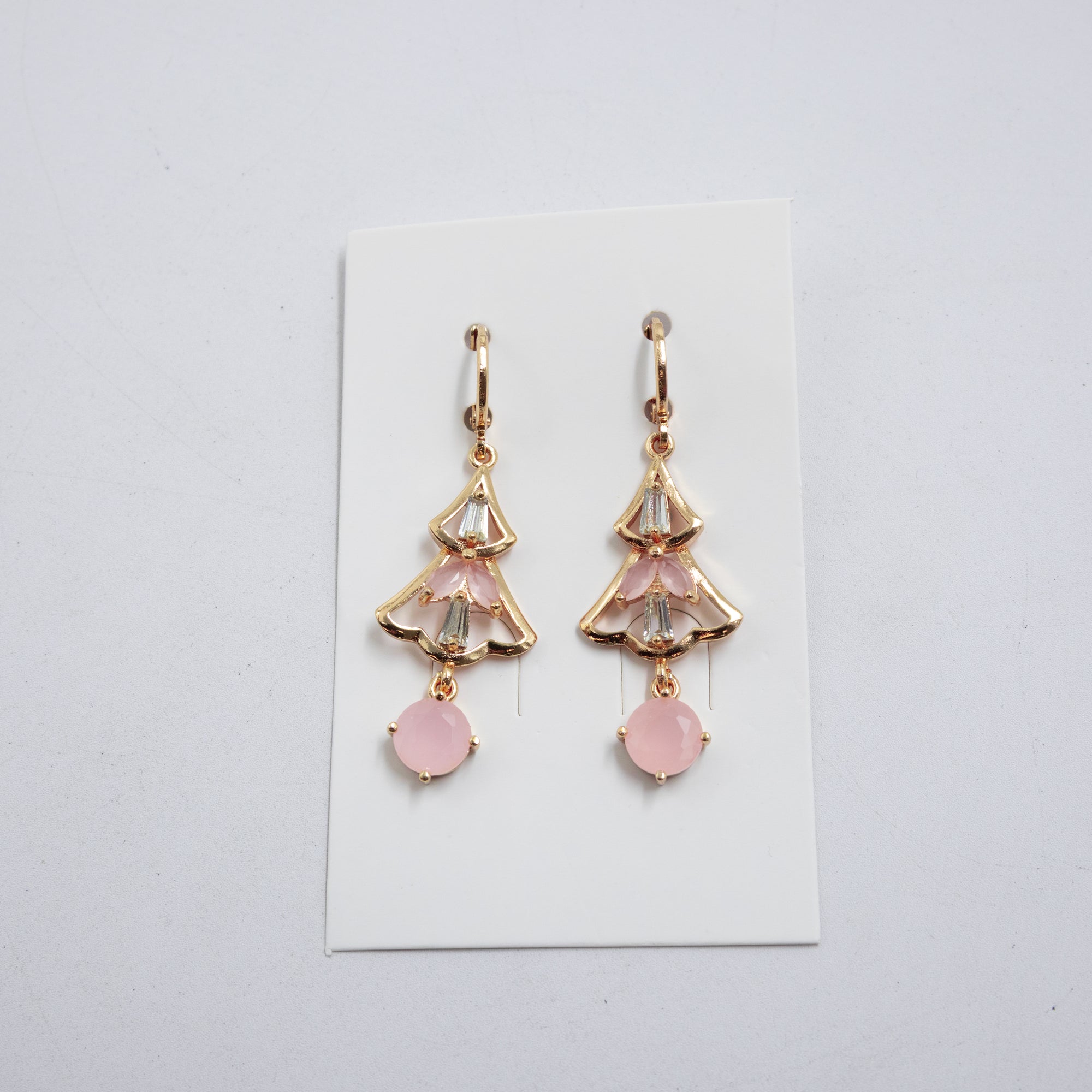 Aretes Largos Dorados con piedras M3 Oro Laminado