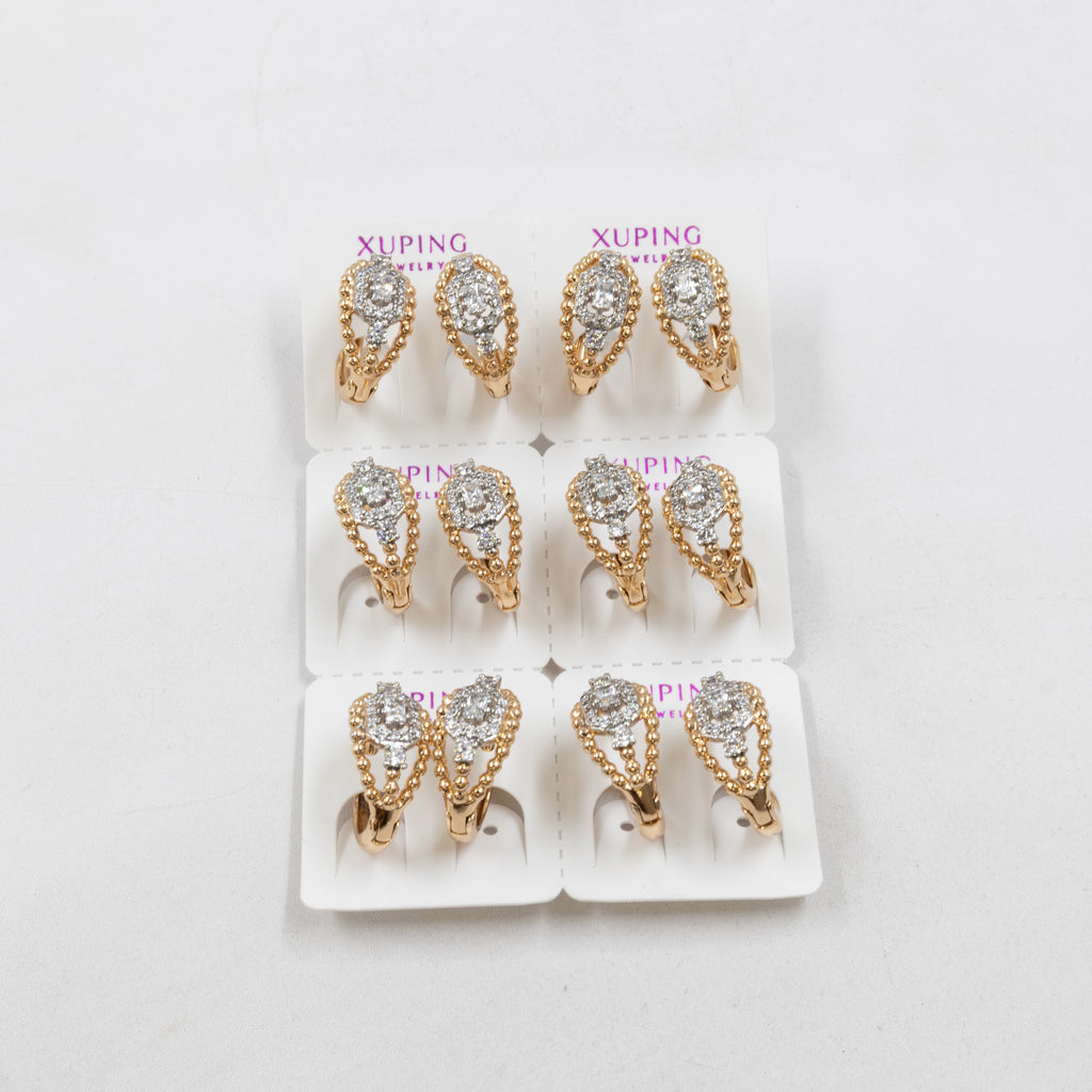 Paquete de 6 pares de Aretes Xuping Dorado M18 Oro Laminado