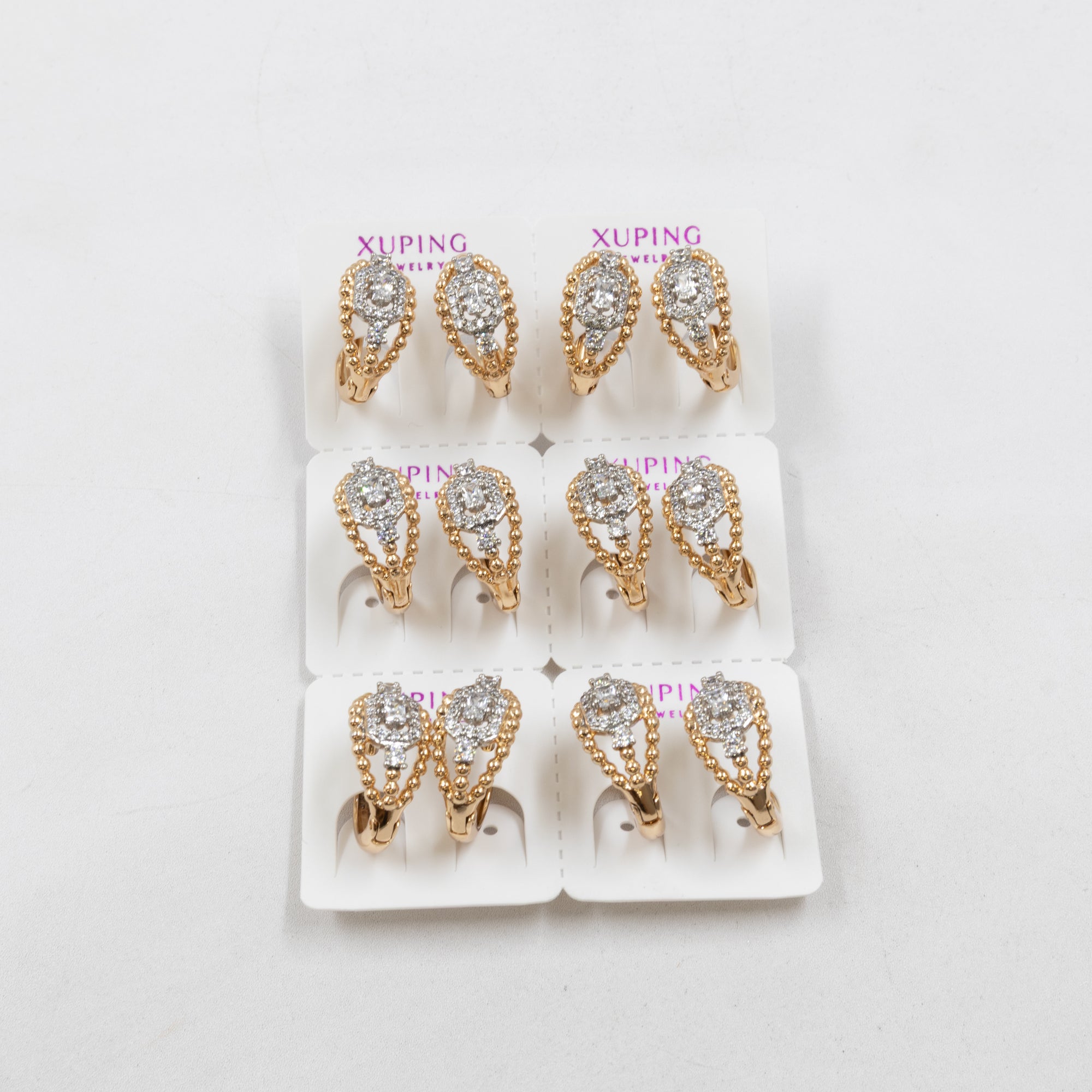 Paquete de 6 pares de Aretes Xuping Dorado M18 Oro Laminado