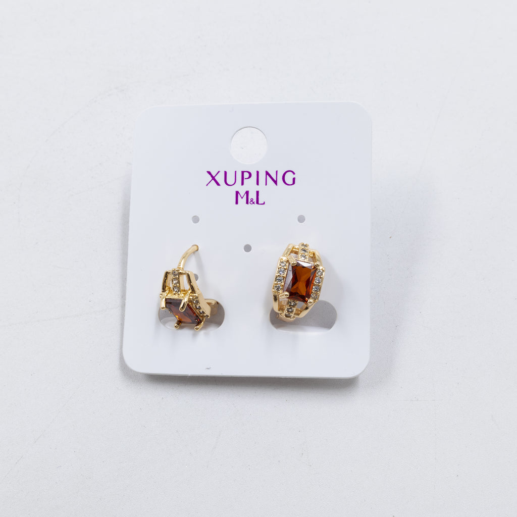 Aretes Dorados Xuping de Aro M6 Oro Laminado