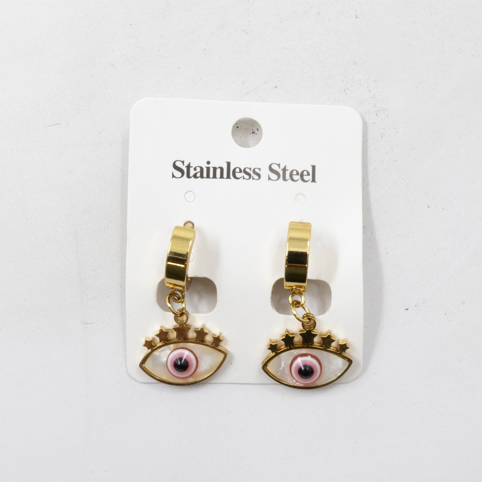 Aretes Dorados de Ojo Turco M1 Oro Laminado