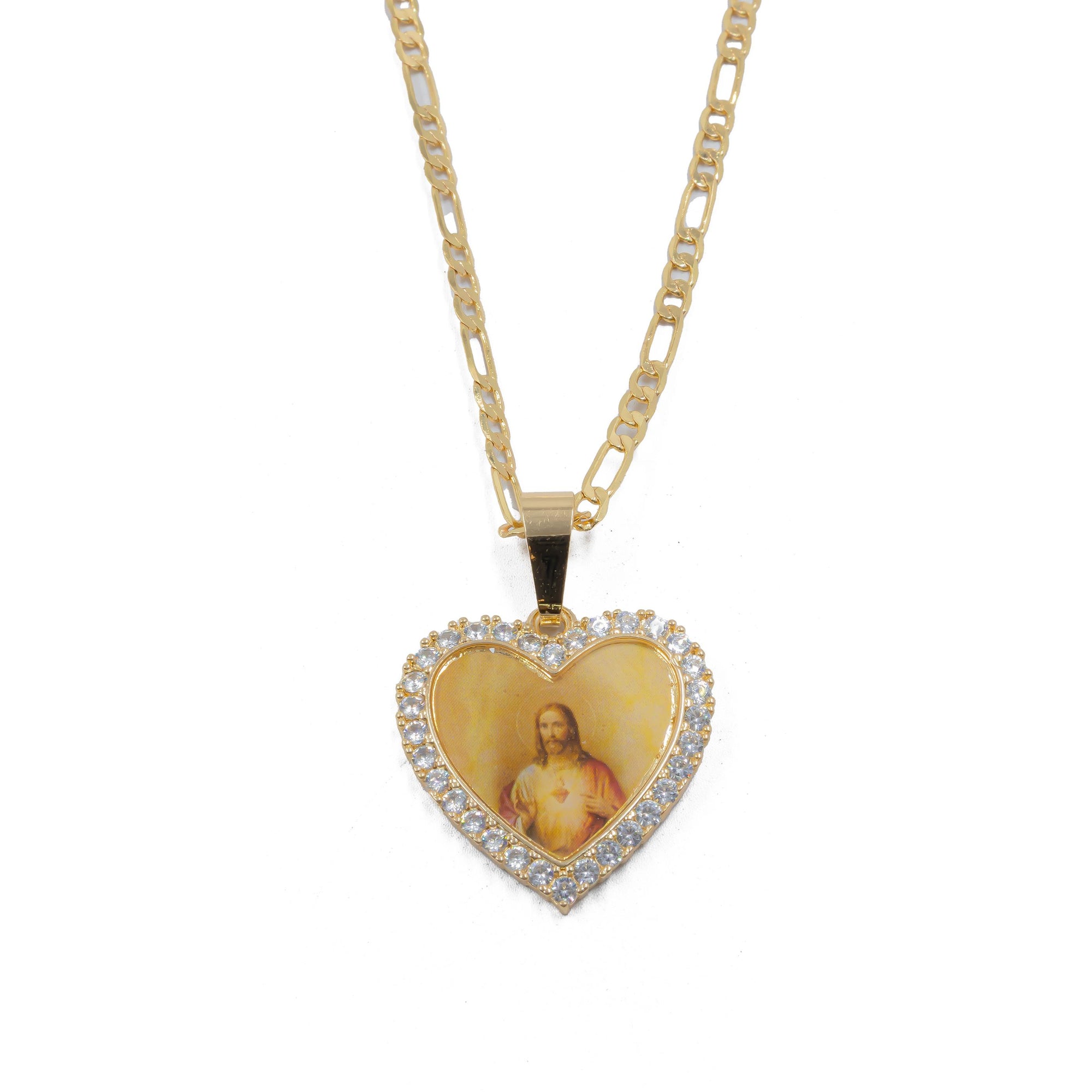 Collar con Dije Religioso Dorado M1 Oro Laminado