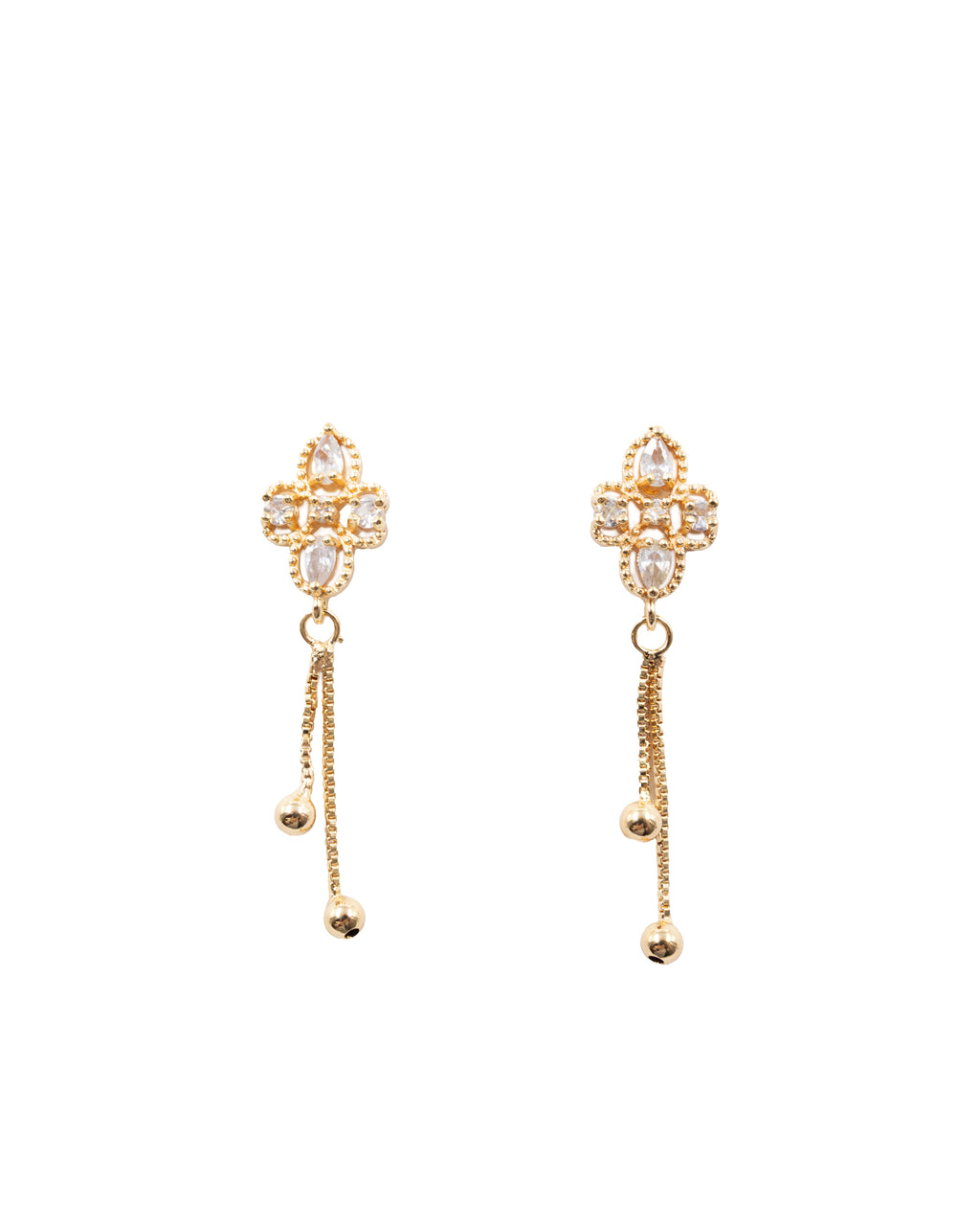 Aretes Dorados de Flor M4 Oro Laminado