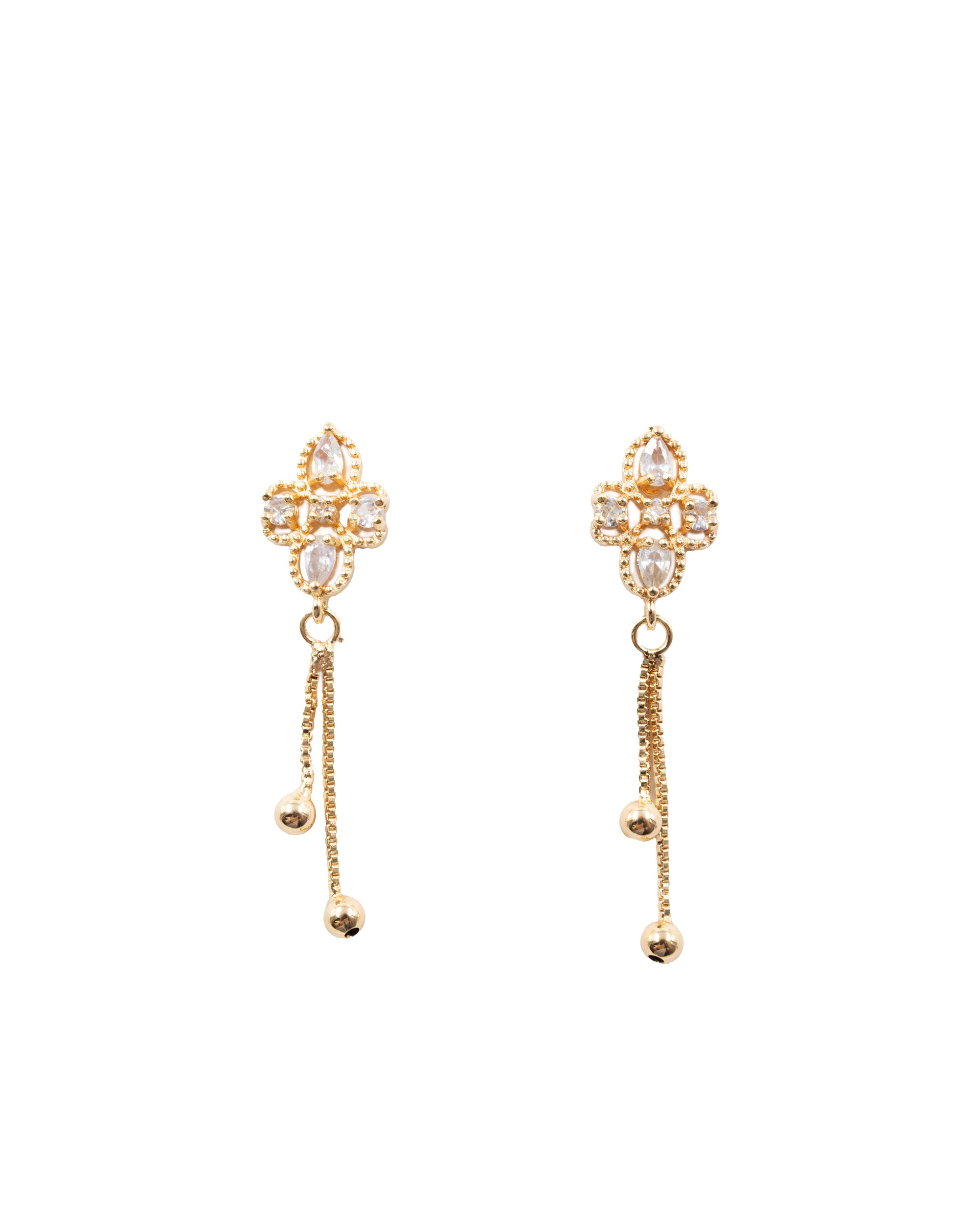 Aretes Dorados de Flor M4 Oro Laminado