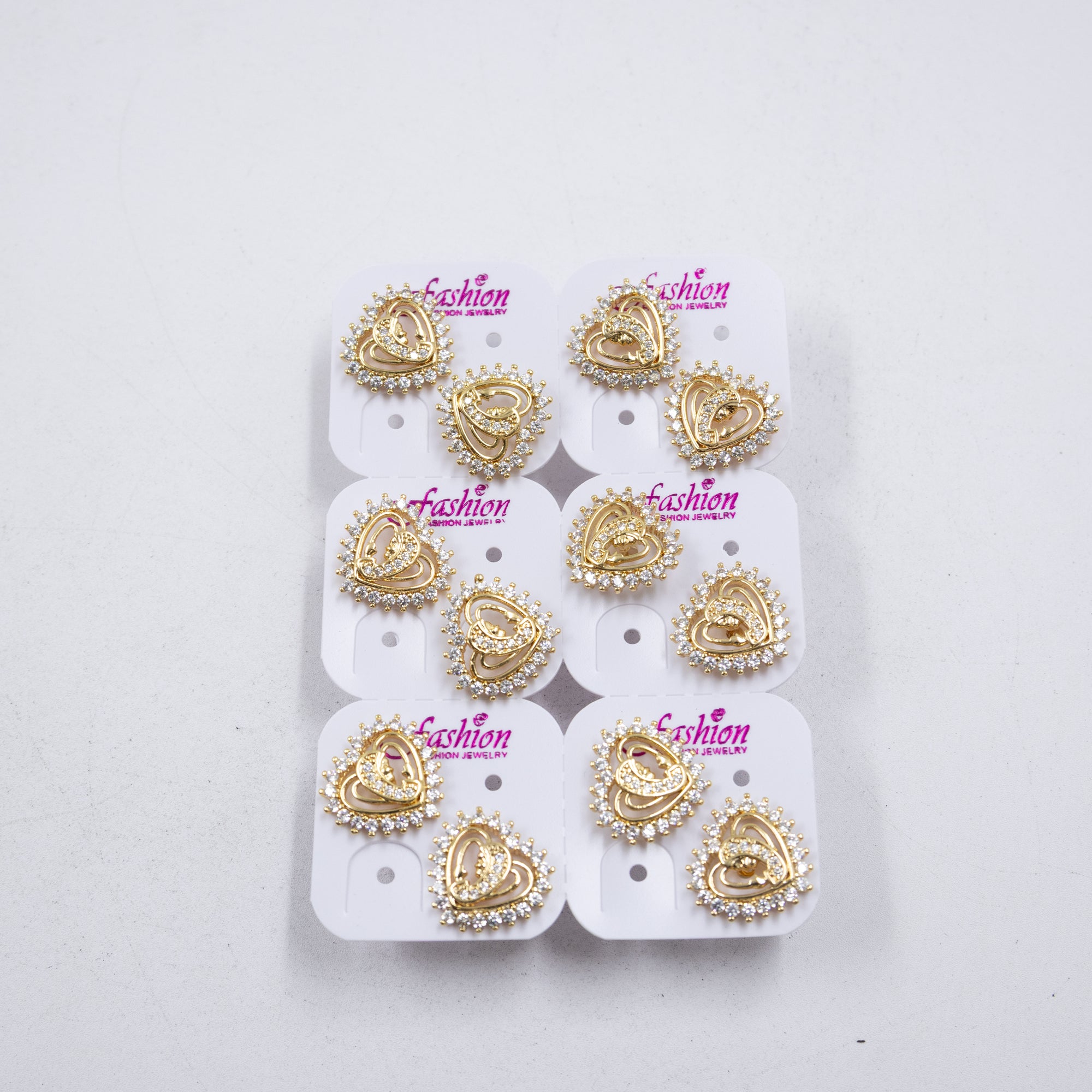 Paquete de 12 pares de Aretes Dorados M1 Oro Laminado