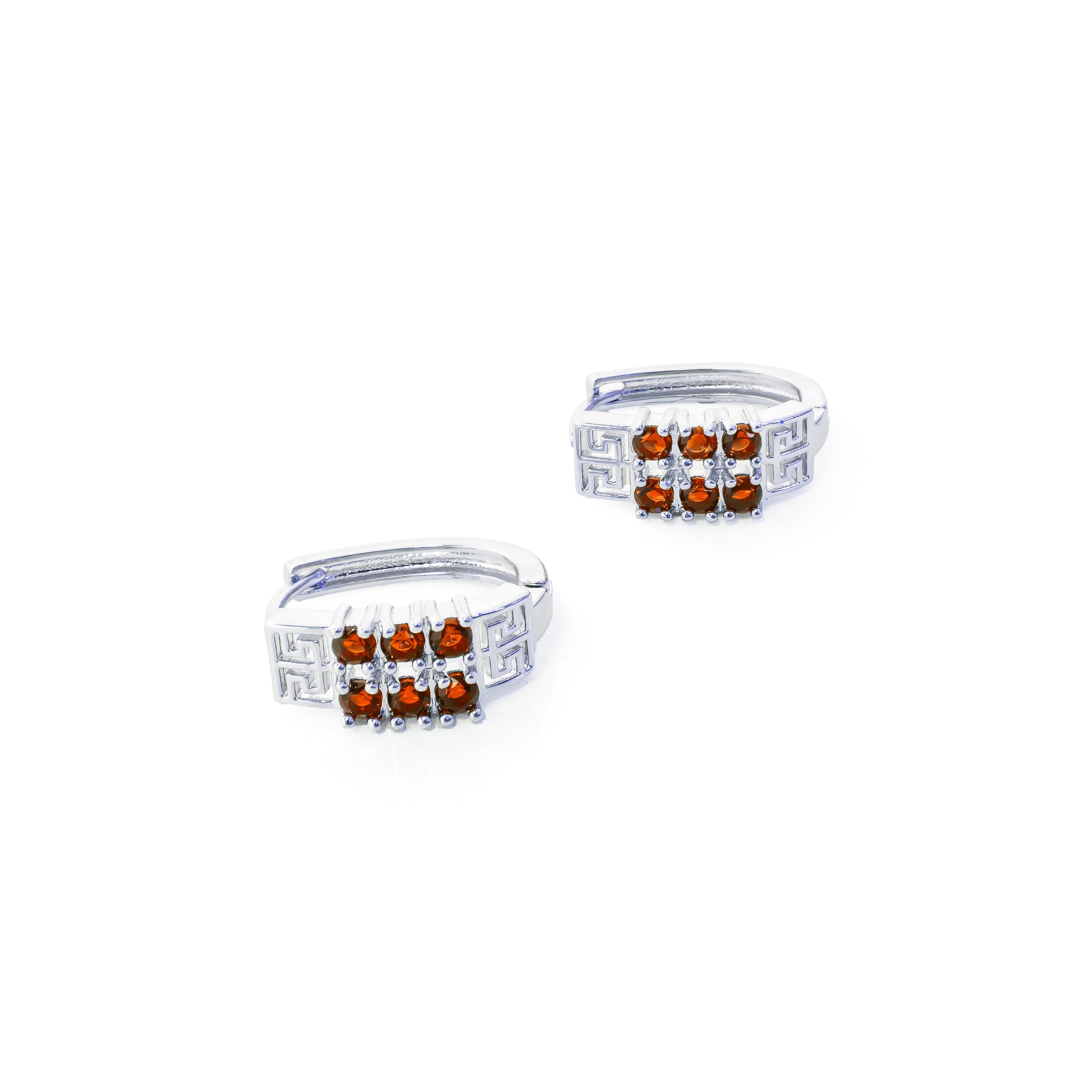 Aretes Plateados Huggies con Piedras Diferentes Colores M17 Oro Laminado