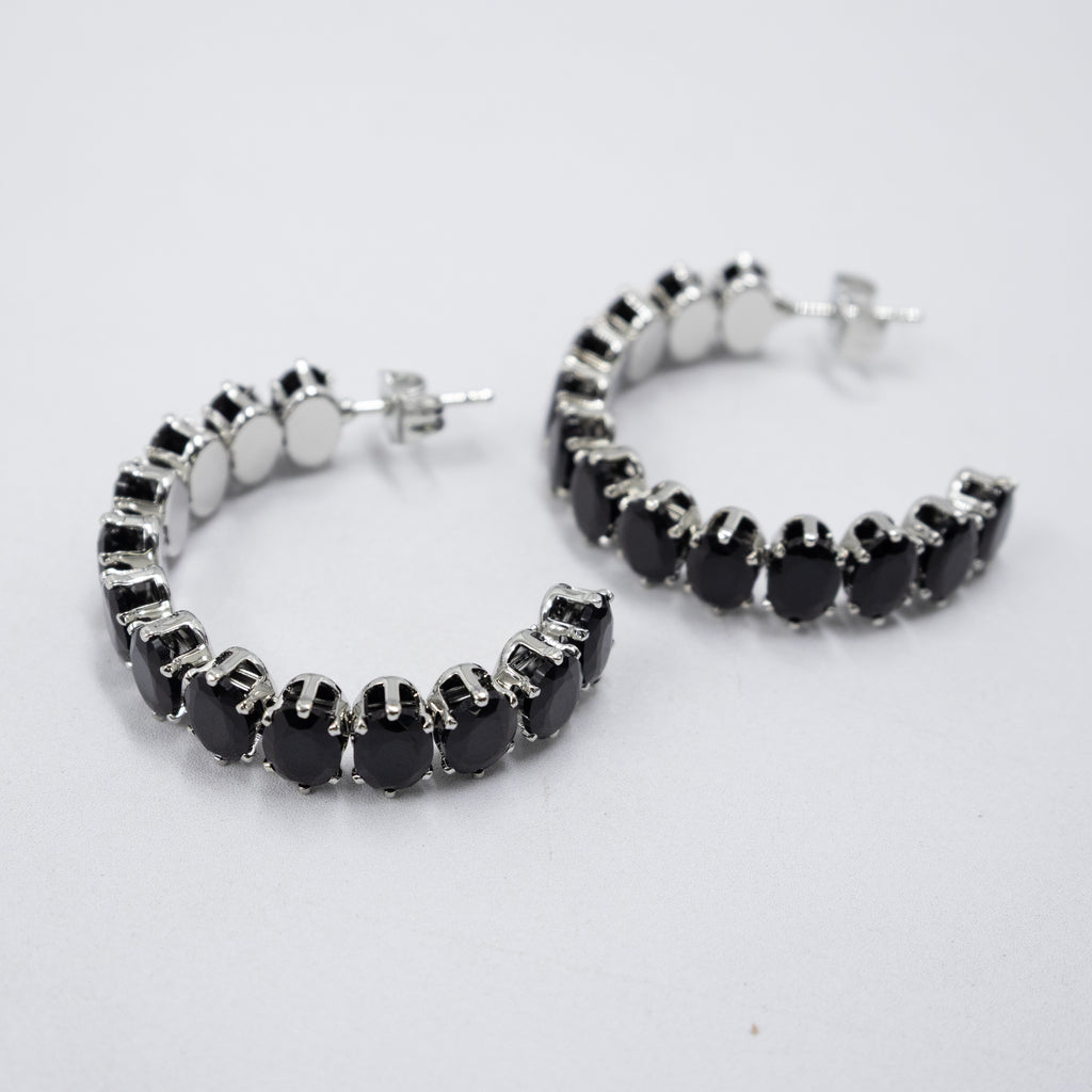 Aretes Plateados con piedras de color M5 Oro Laminado