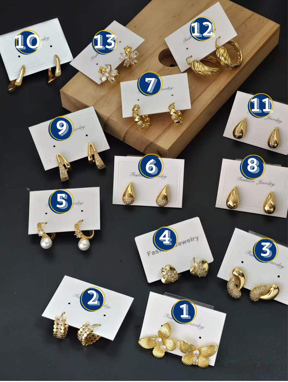 Aretes Dorados Elegantes M5 Oro Laminado