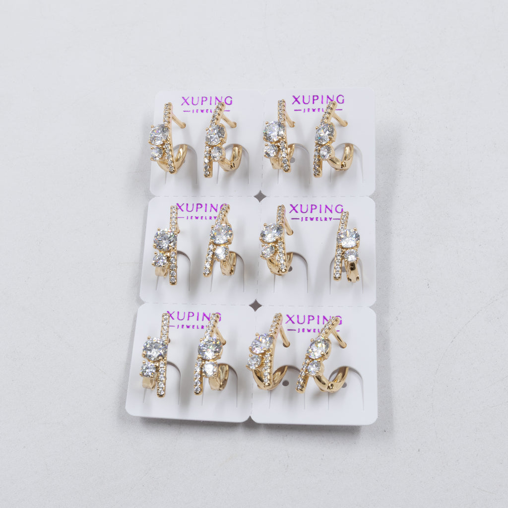 Paquete de 6 pares de Aretes Xuping Dorado M6 Oro Laminado