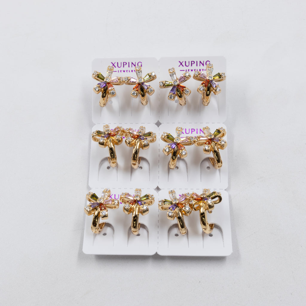 Paquete de 6 pares de Aretes Xuping Dorado M25 Oro Laminado