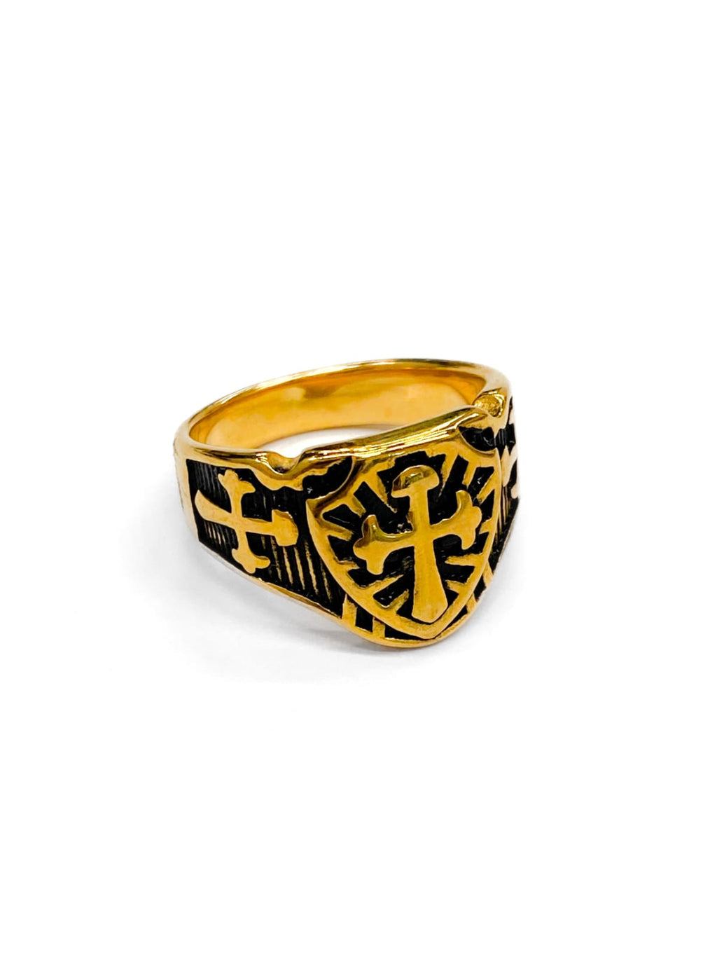 Anillo Dorado y Plateado M10 Acero Inoxidable