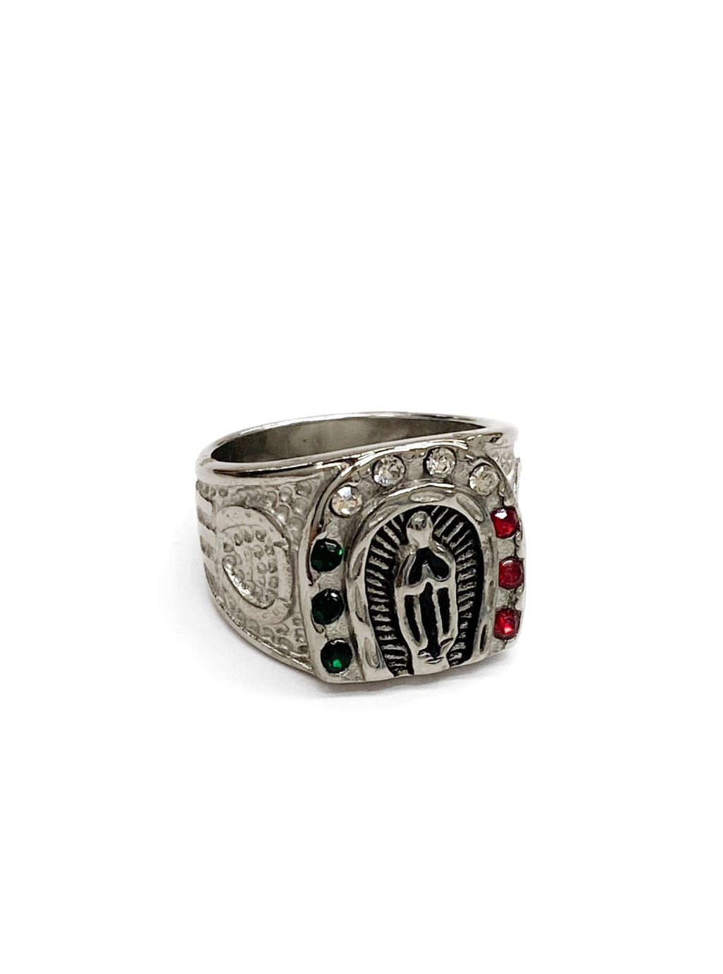 Anillo Religioso Dorado y Plateado Acero Inoxidable M11