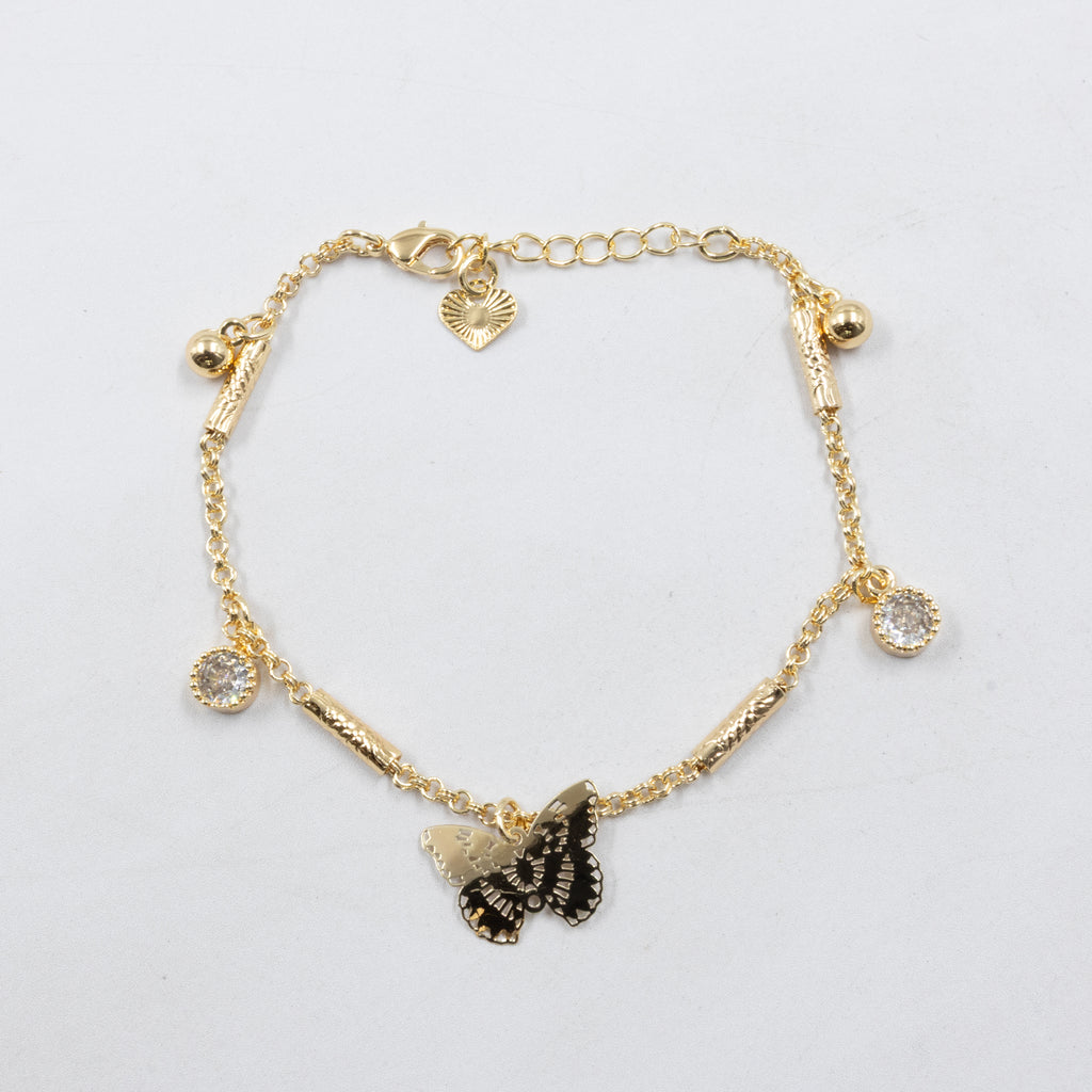 Pulseras Doradas con Dije M1 Oro Laminado