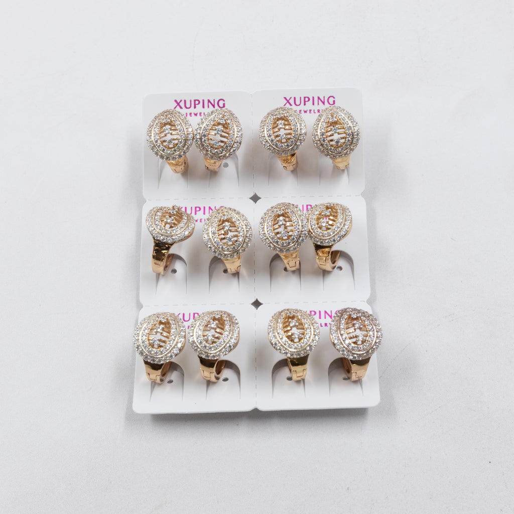 Paquete de 6 pares de Aretes Xuping Dorado M20 Oro Laminado