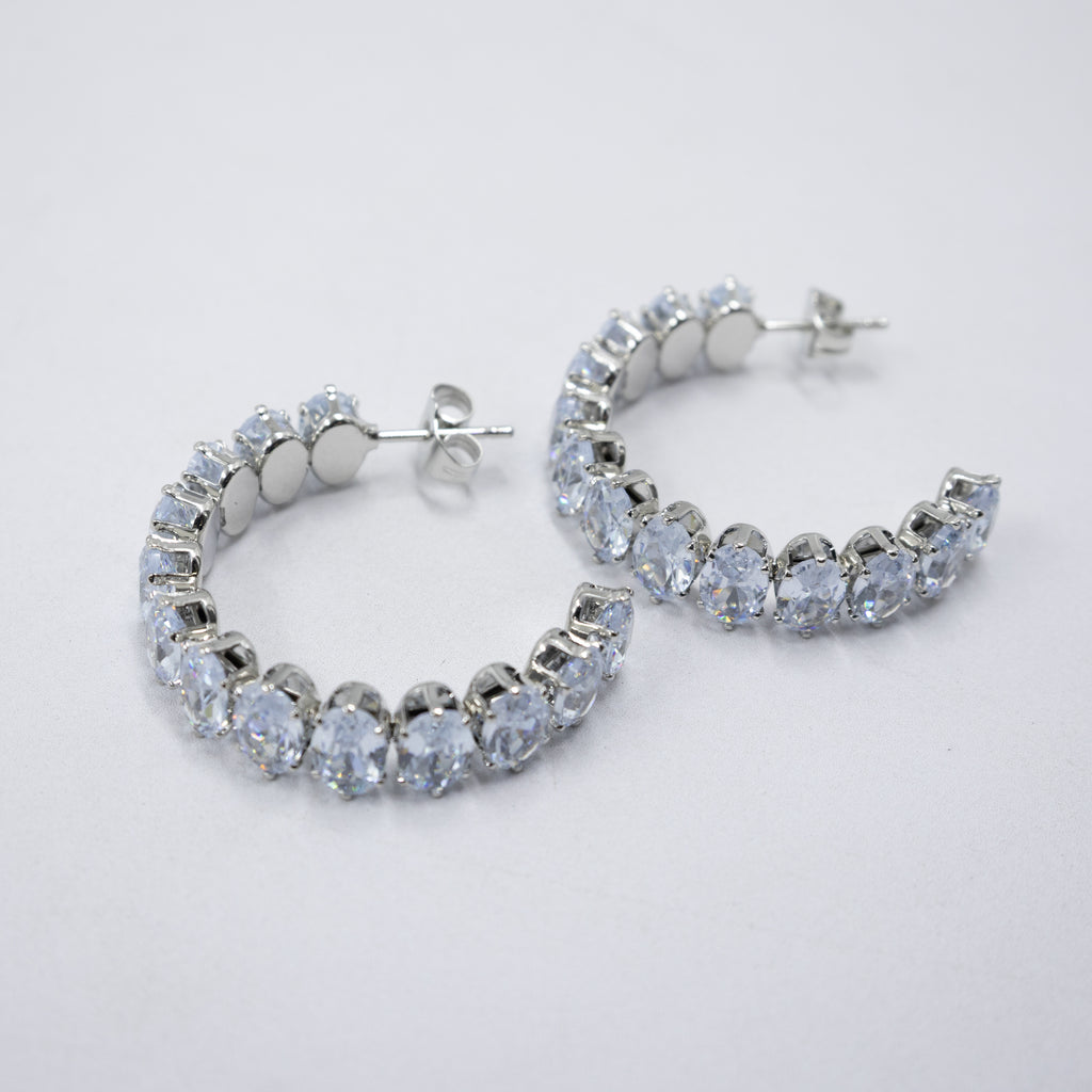 Aretes Plateados con piedras de color M5 Oro Laminado