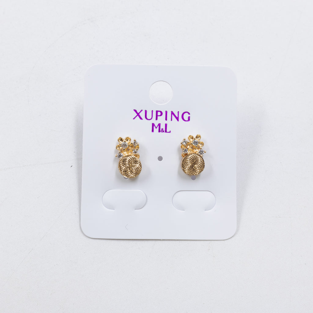 Aretes Dorados Xuping de poste M1 Oro Laminado