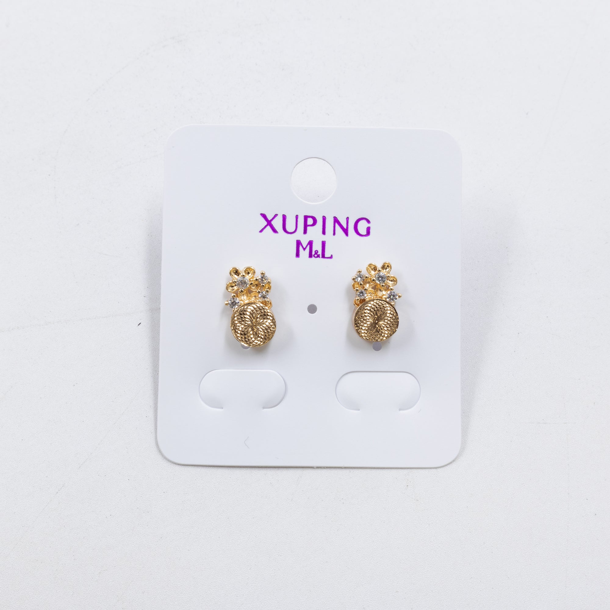 Aretes Dorados Xuping de poste M1 Oro Laminado