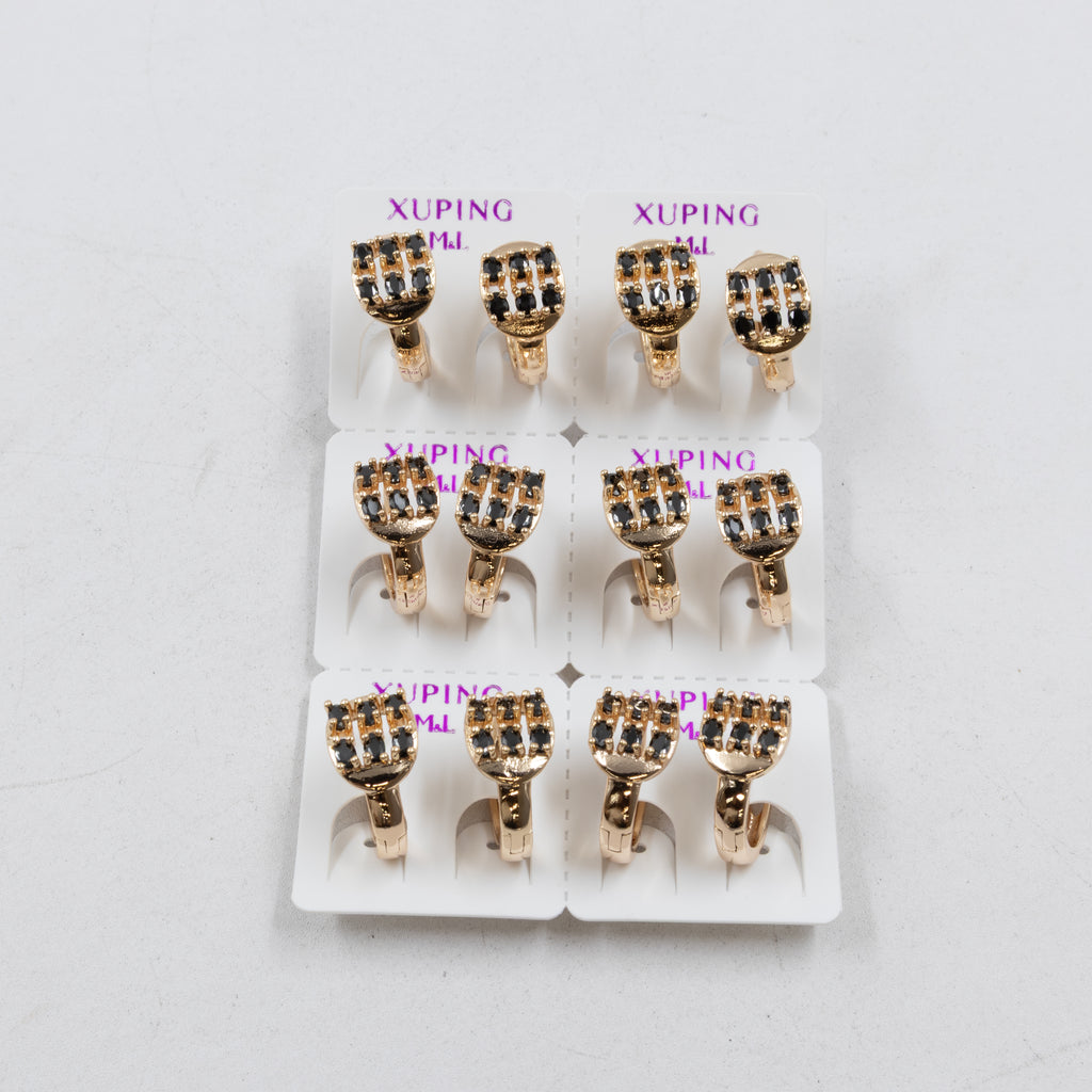 Paquete de 6 pares de Aretes Xuping Dorado M3 Oro Laminado
