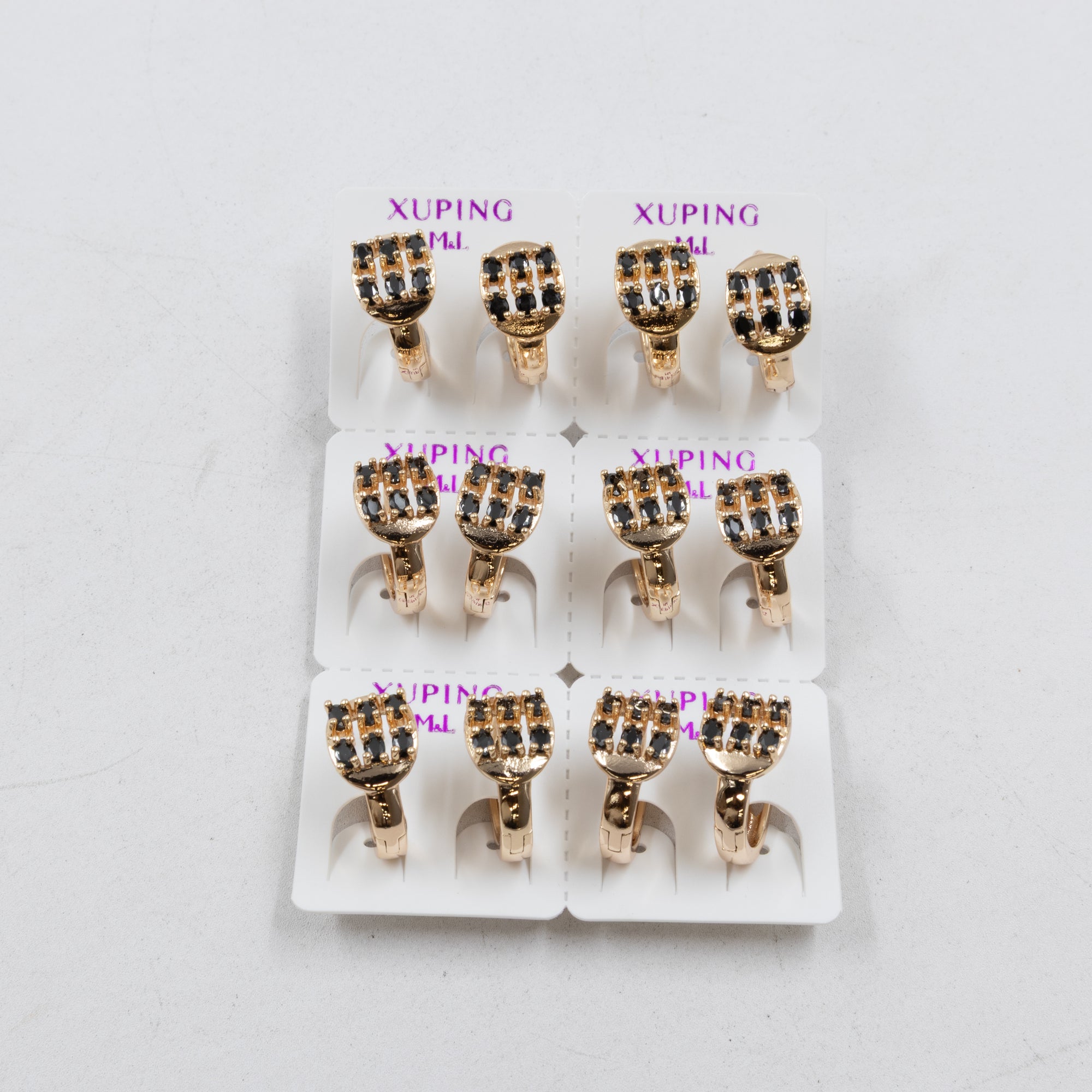Paquete de 6 pares de Aretes Xuping Dorado M3 Oro Laminado