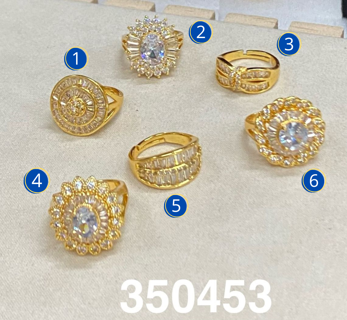 Anillos Dorados con Piedras M1 Oro Laminado