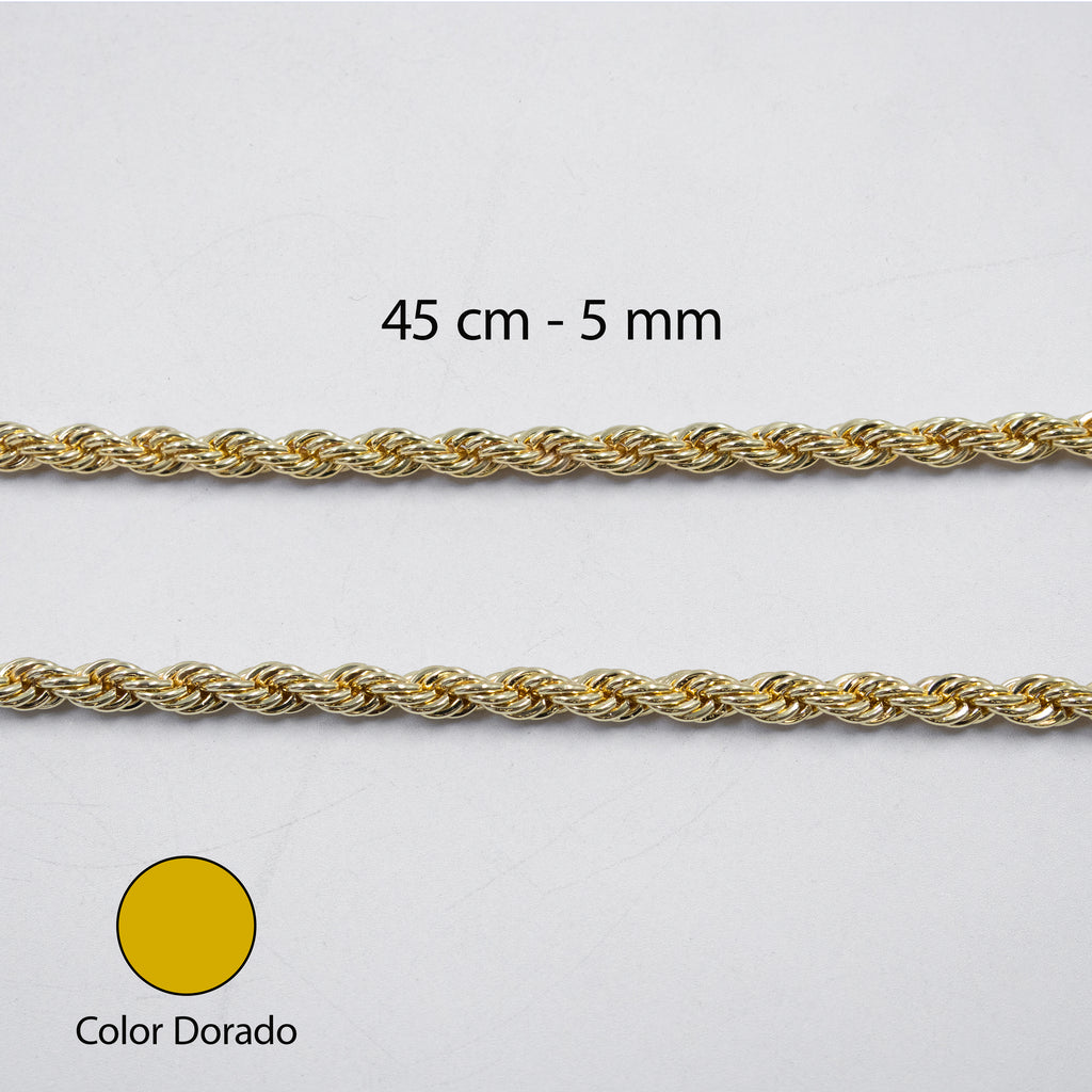 Cadenas Doradas Torsal de 45 cm M4 Oro Laminado