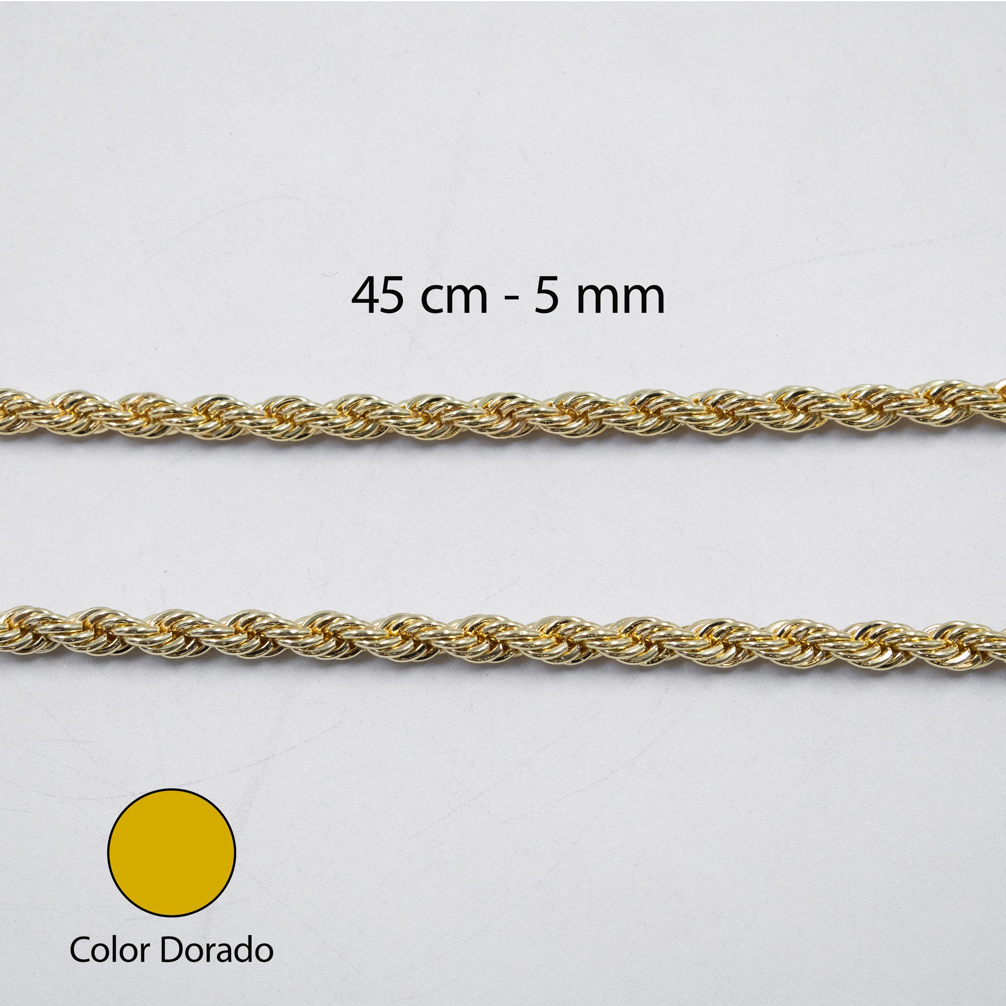 Cadenas Doradas Torsal de 45 cm M4 Oro Laminado