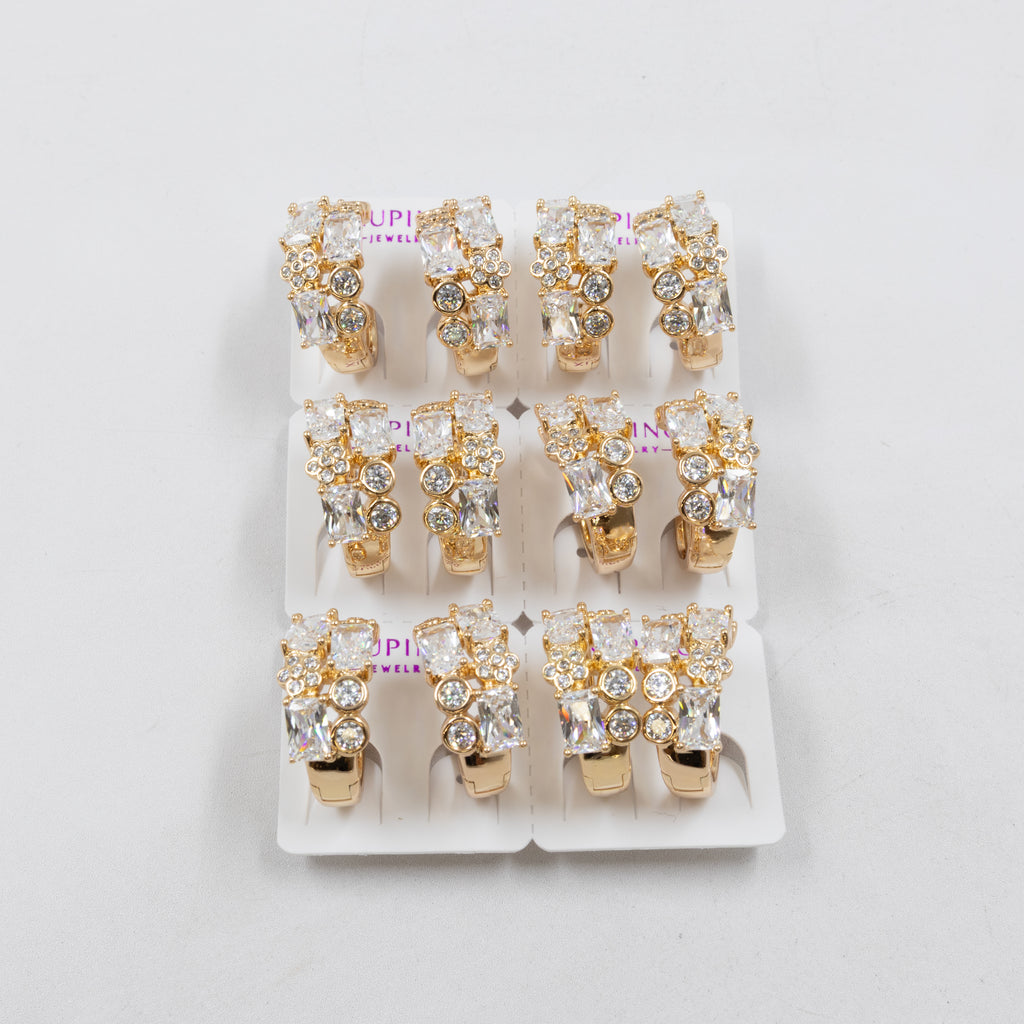 Paquete de 6 pares de Aretes Xuping Dorado M11 Oro Laminado