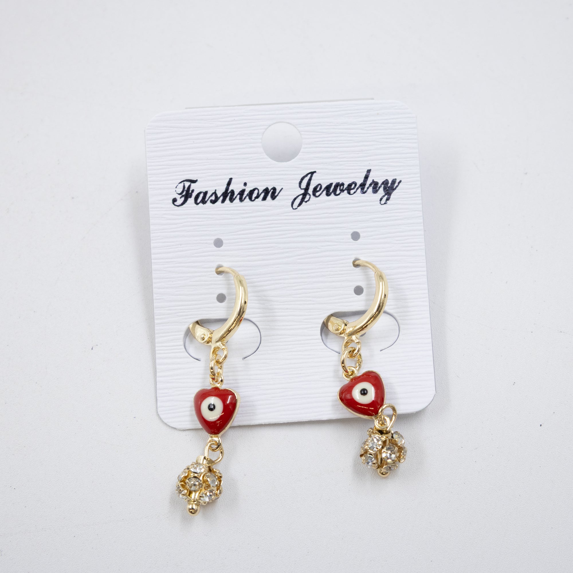 Arete Dorado de Ojo Turco con Piedras M6 Oro Laminado