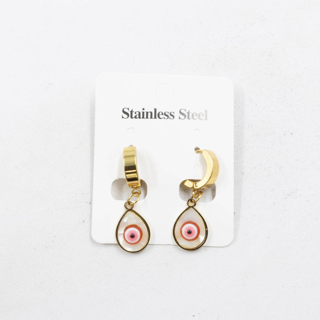 Aretes  Dorados de Ojo Turco M2 Oro Laminado