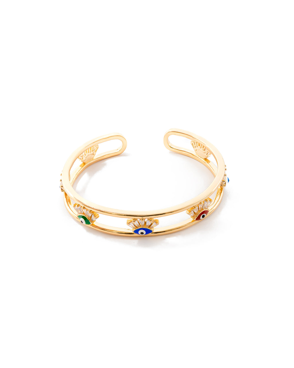 Brazalete Dorado con Piedras M3 Oro Laminado