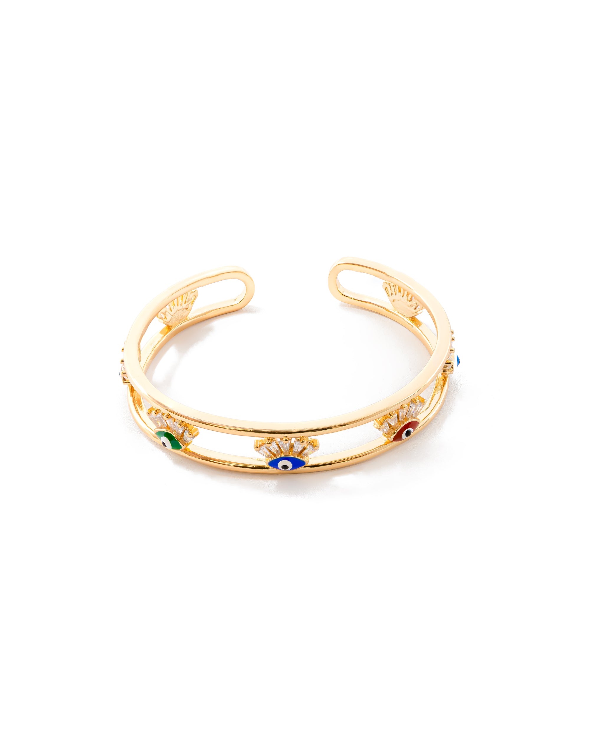 Brazalete Dorado con Piedras M3 Oro Laminado