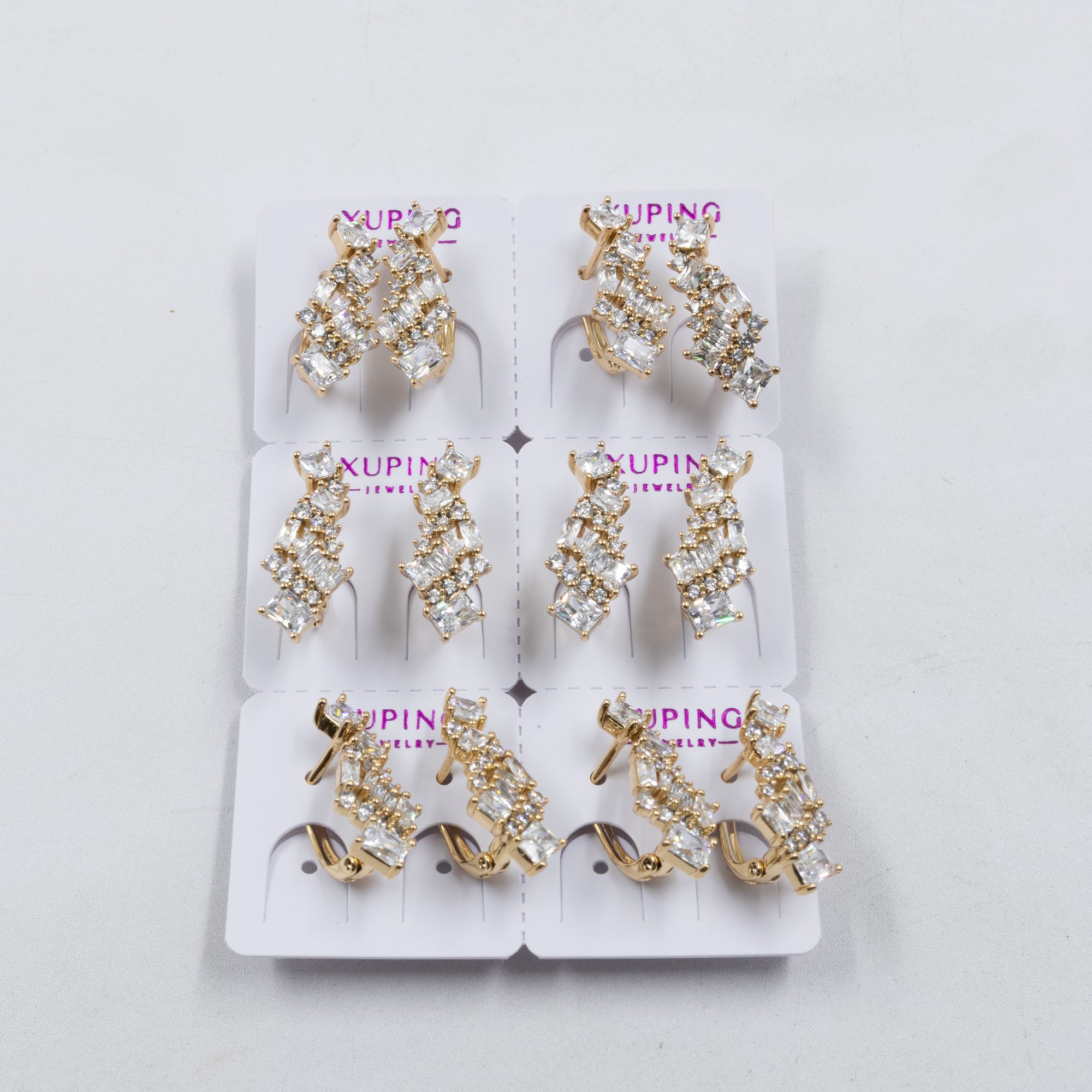Paquete de 6 pares de Aretes Xuping Dorado M26 Oro Laminado