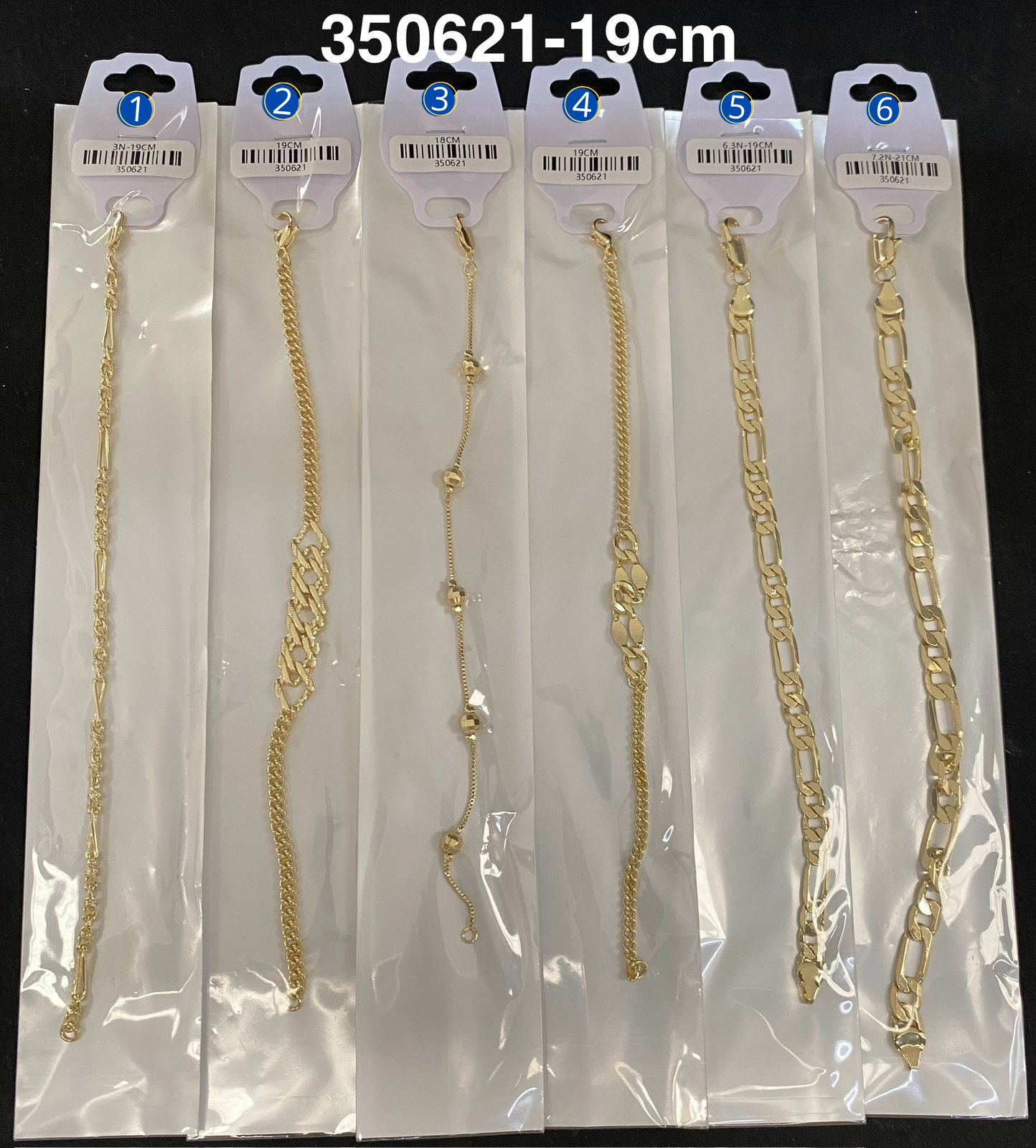 Pulsera Dorada de 19 cm M12 Oro Laminado