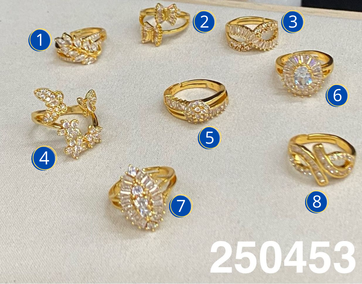 Anillos Dorados con Piedras M3 Oro Laminado