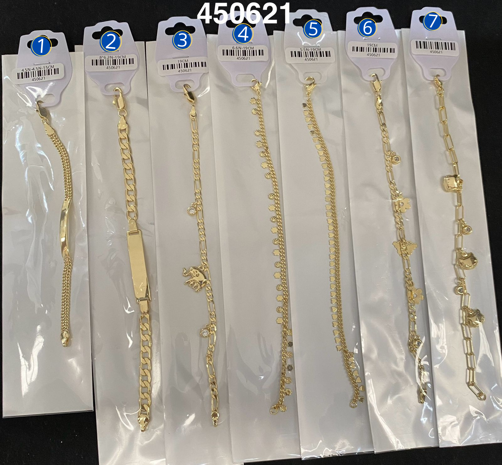Pulsera Dorada de 19 cm M13 Oro Laminado