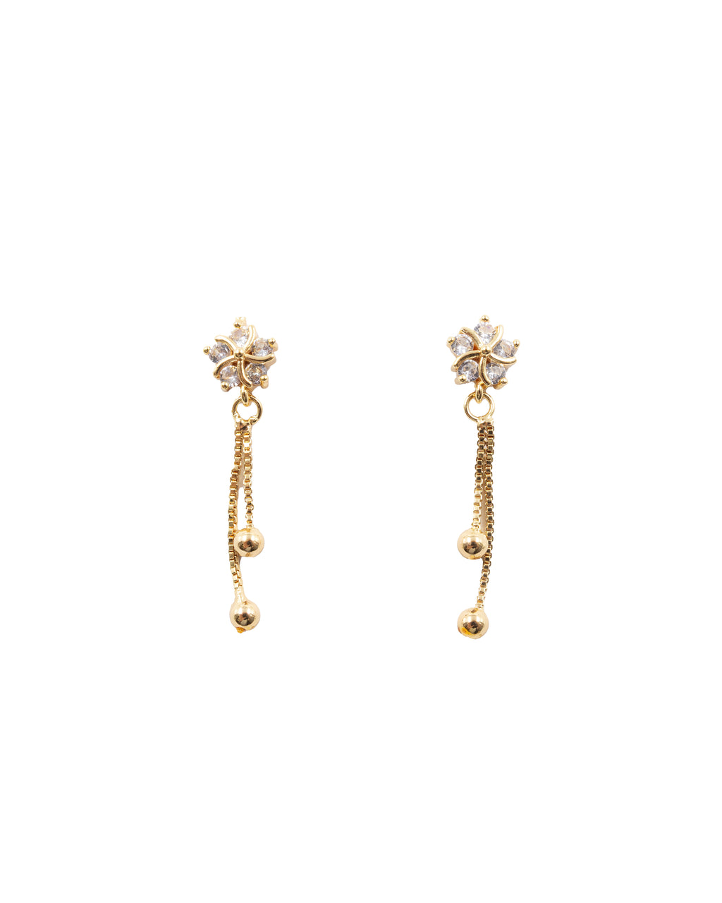 Aretes Dorados de Flor M4 Oro Laminado