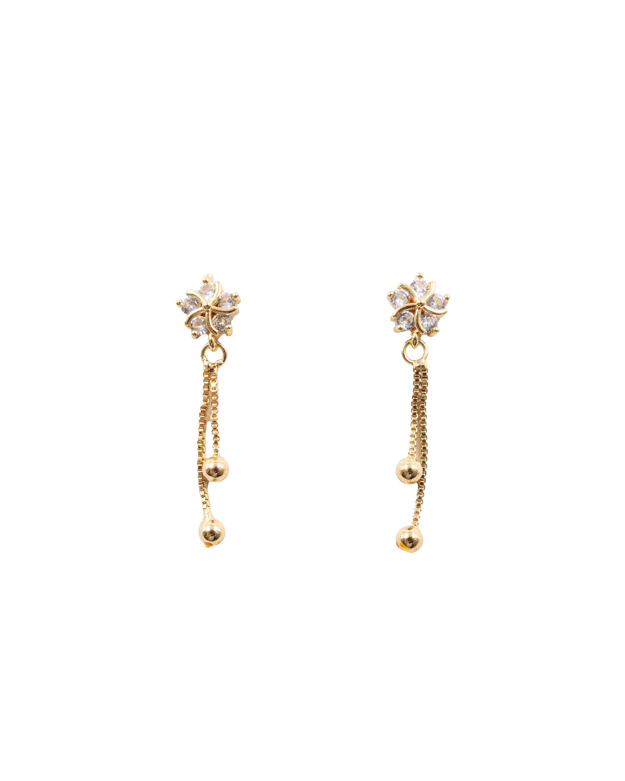 Aretes Dorados de Flor M4 Oro Laminado