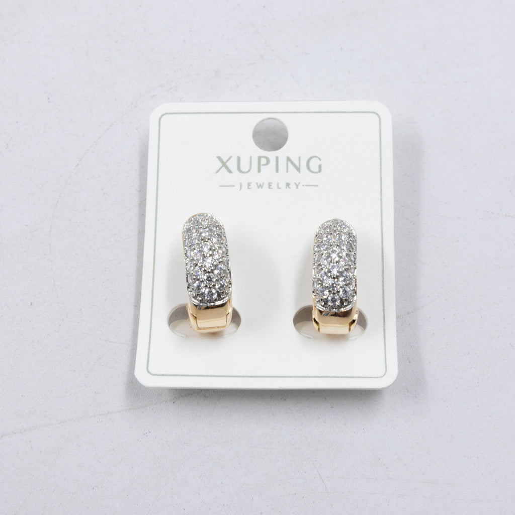 Aretes Dorados con Piedras Xuping M5 Oro Laminado