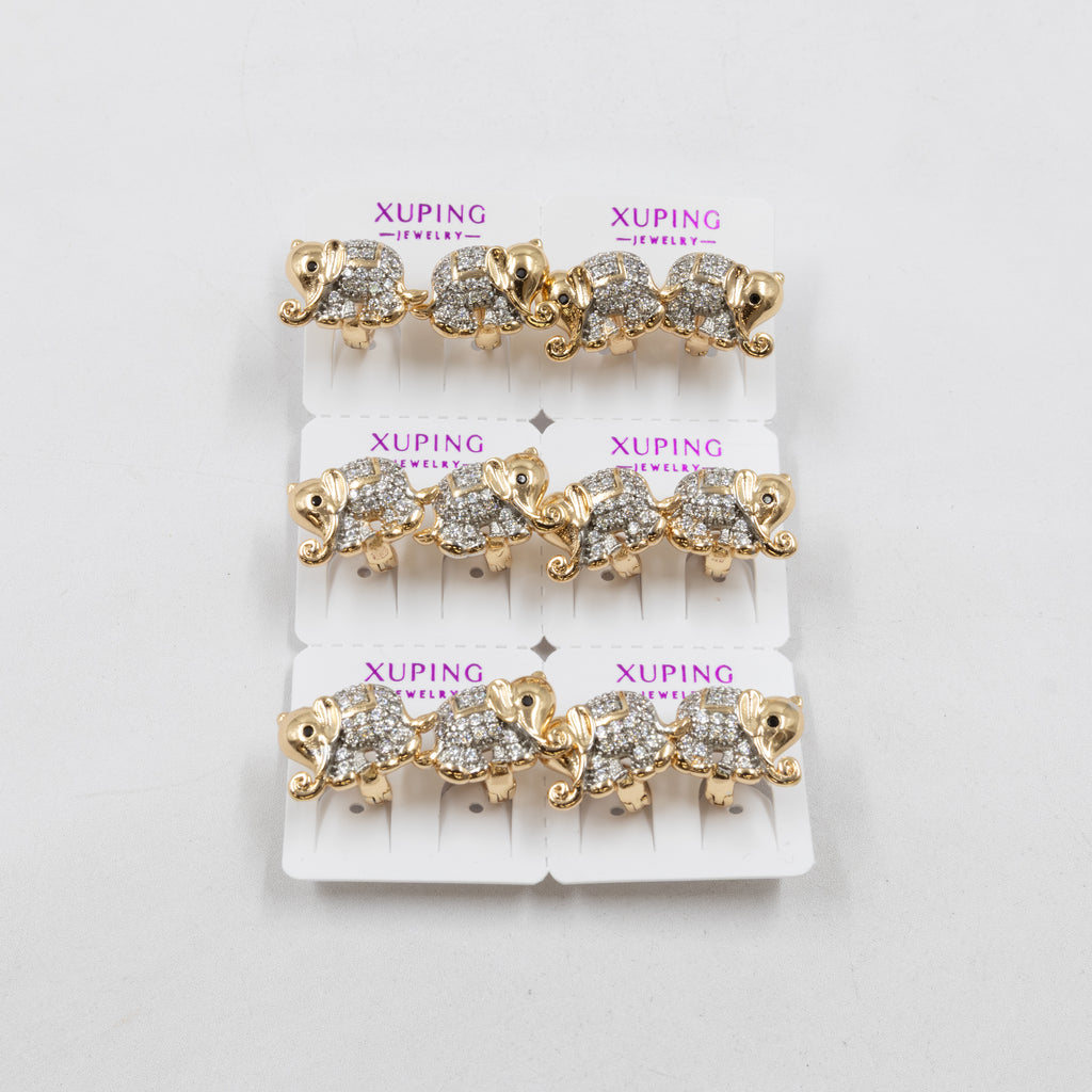 Paquete de 6 pares de Aretes Xuping Dorado M13 Oro Laminado