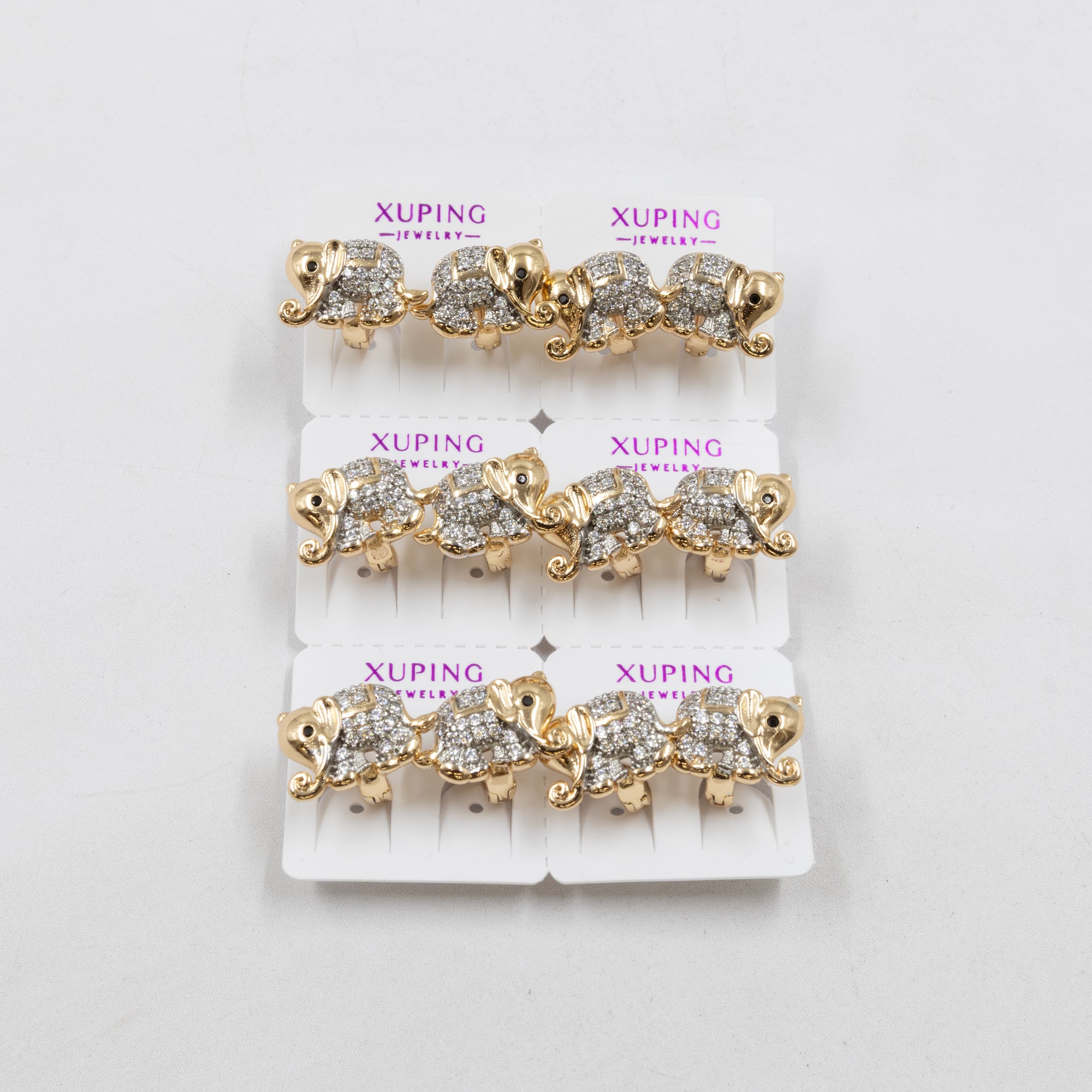 Paquete de 6 pares de Aretes Xuping Dorado M13 Oro Laminado