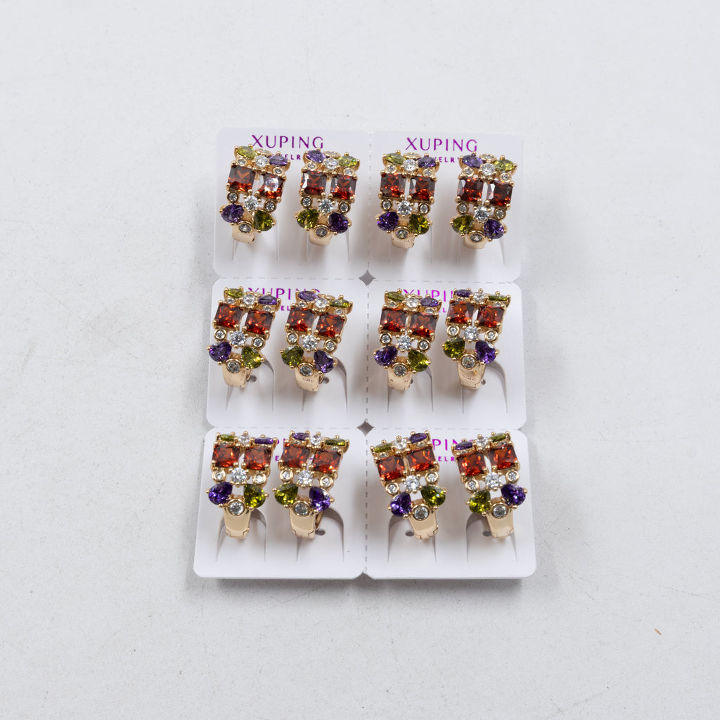 Paquete de 6 pares de Aretes Xuping Dorado M7 Oro Laminado