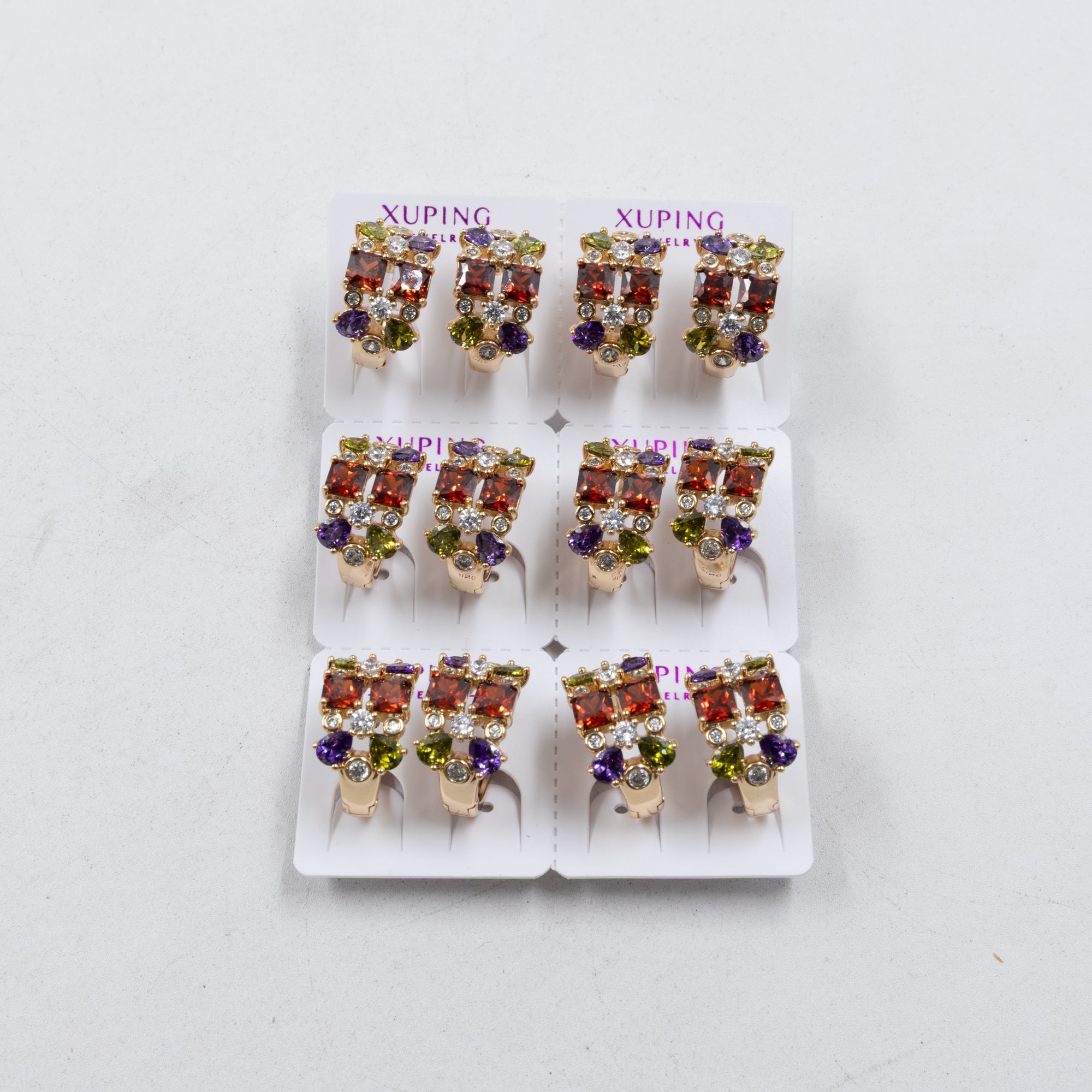 Paquete de 6 pares de Aretes Xuping Dorado M7 Oro Laminado