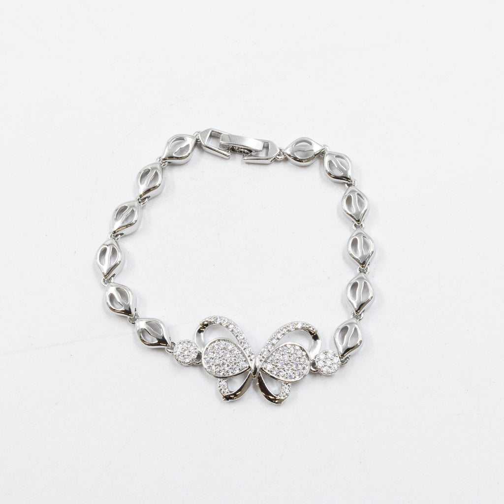 Cadenas de Pulseras Plateadas con Piedras M8 Oro Laminado
