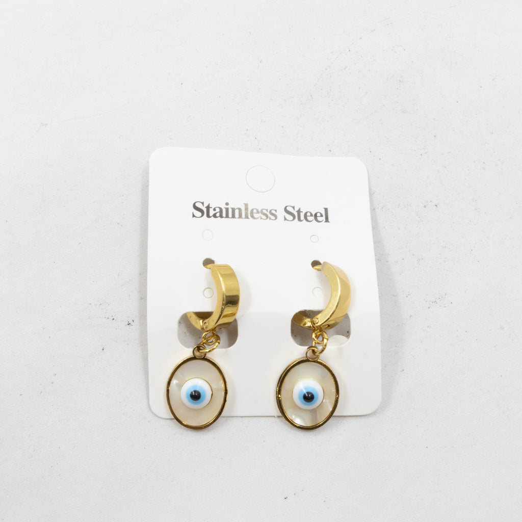 Aretes  Dorados de Ojo Turco M3 Oro Laminado