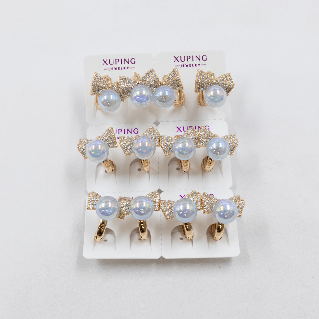 Paquete de 6 pares de Aretes Xuping Dorado M16 Oro Laminado